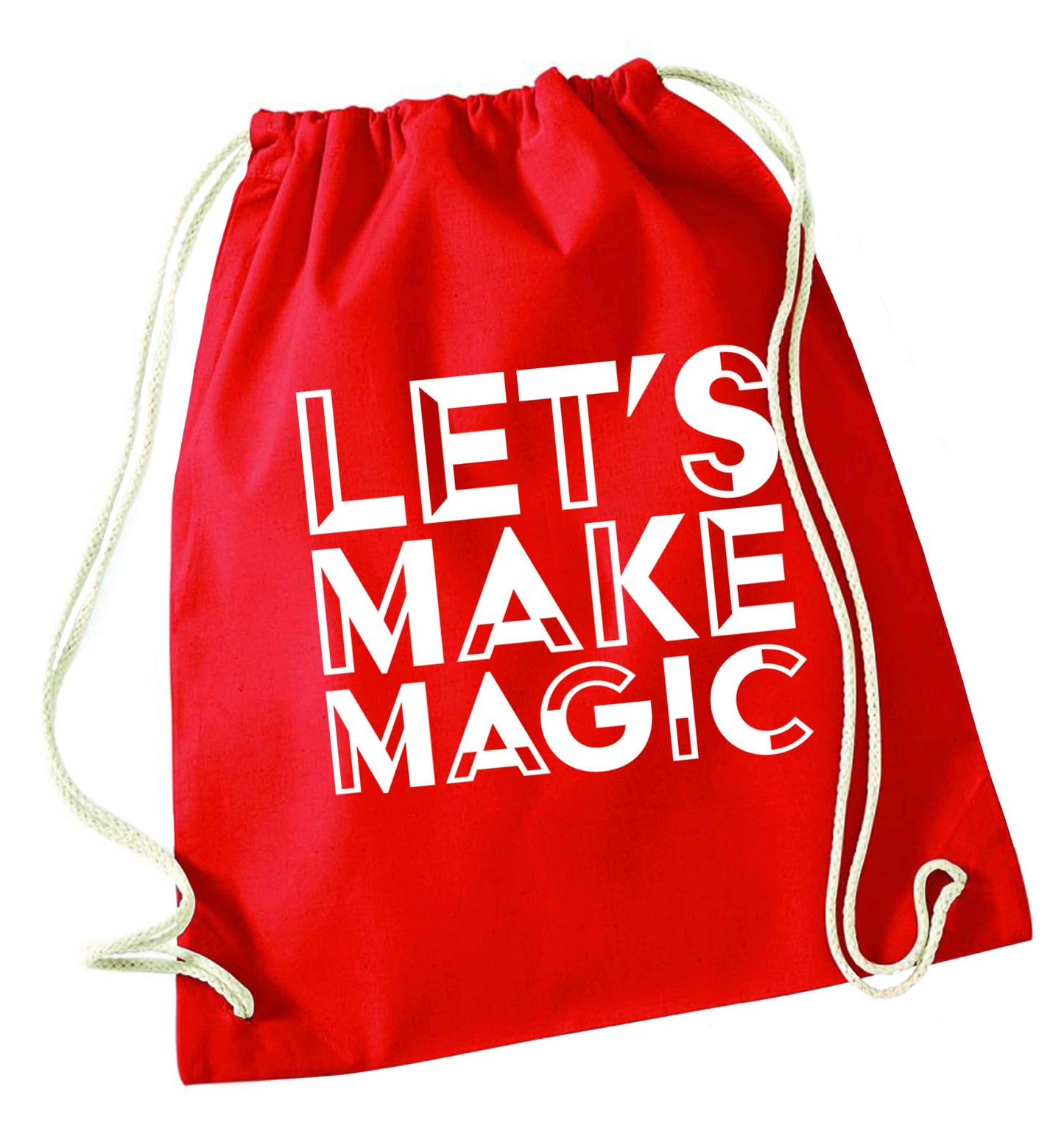 Let's make magic red drawstring bag 