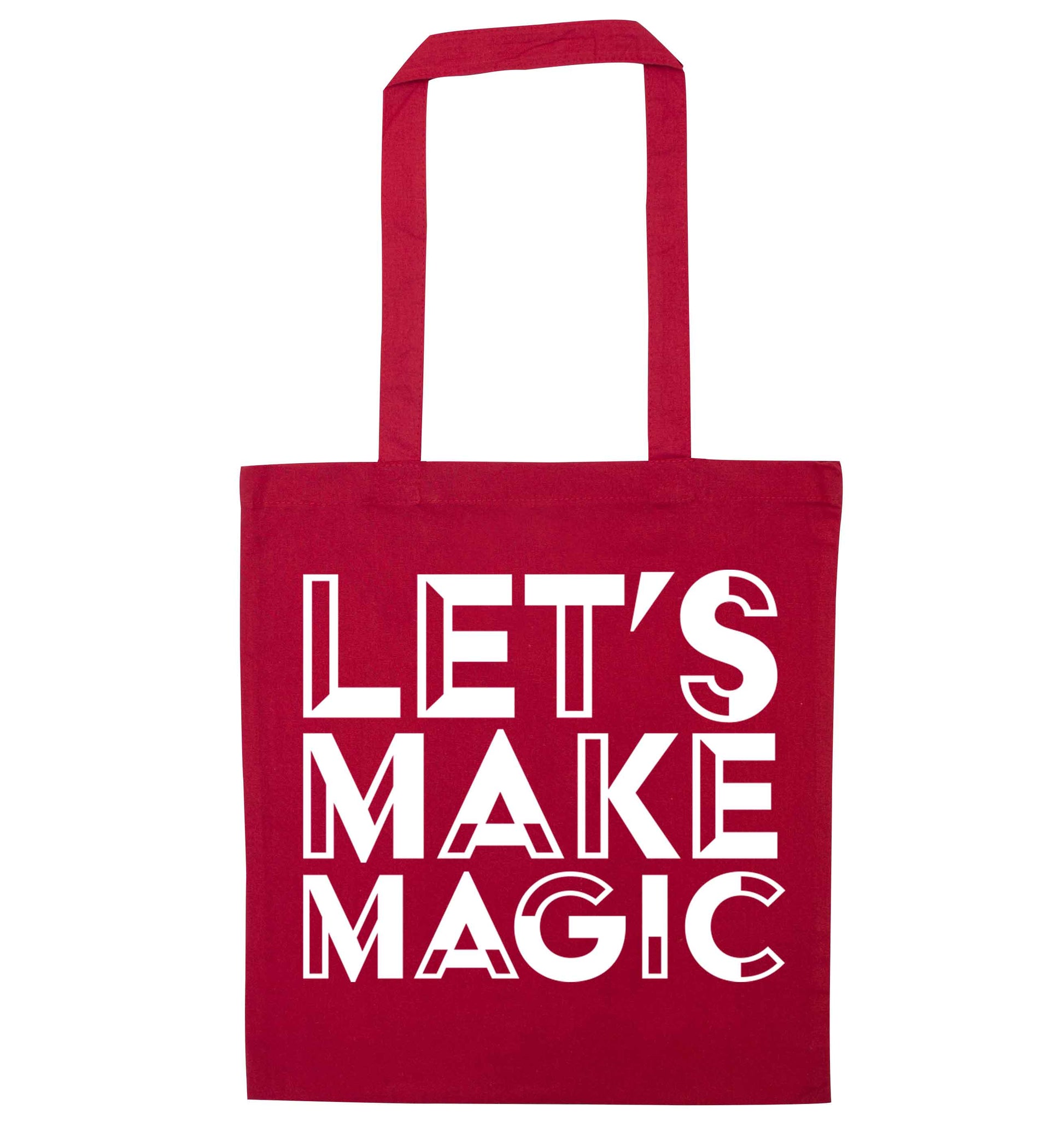 Let's make magic red tote bag