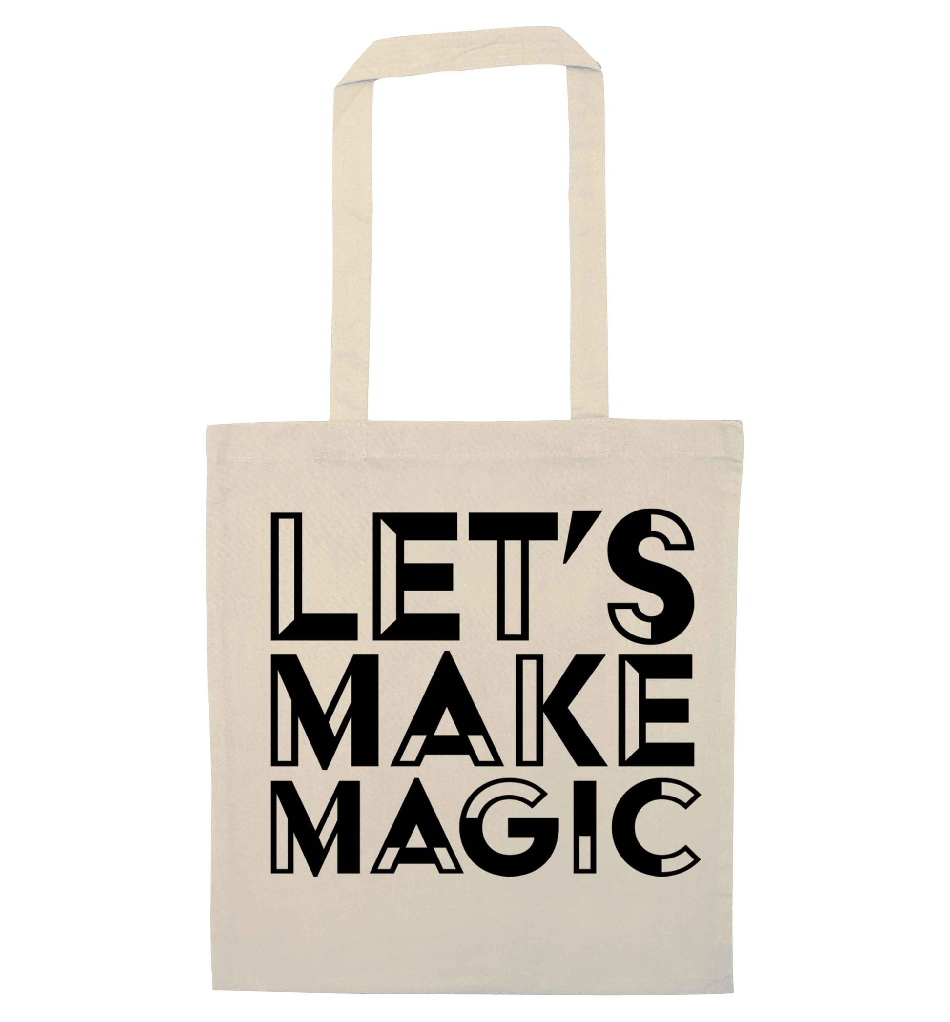 Let's make magic natural tote bag