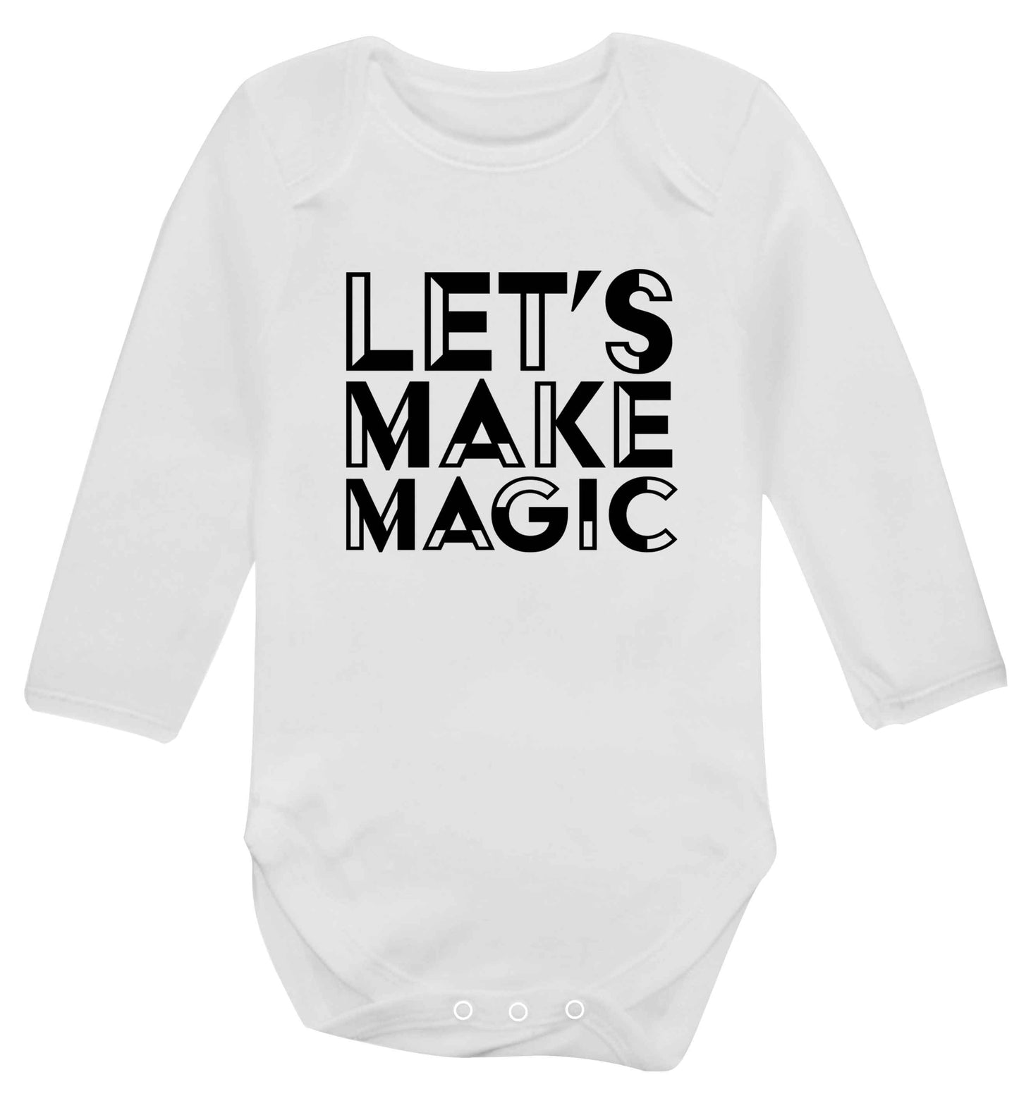 Let's make magic baby vest long sleeved white 6-12 months