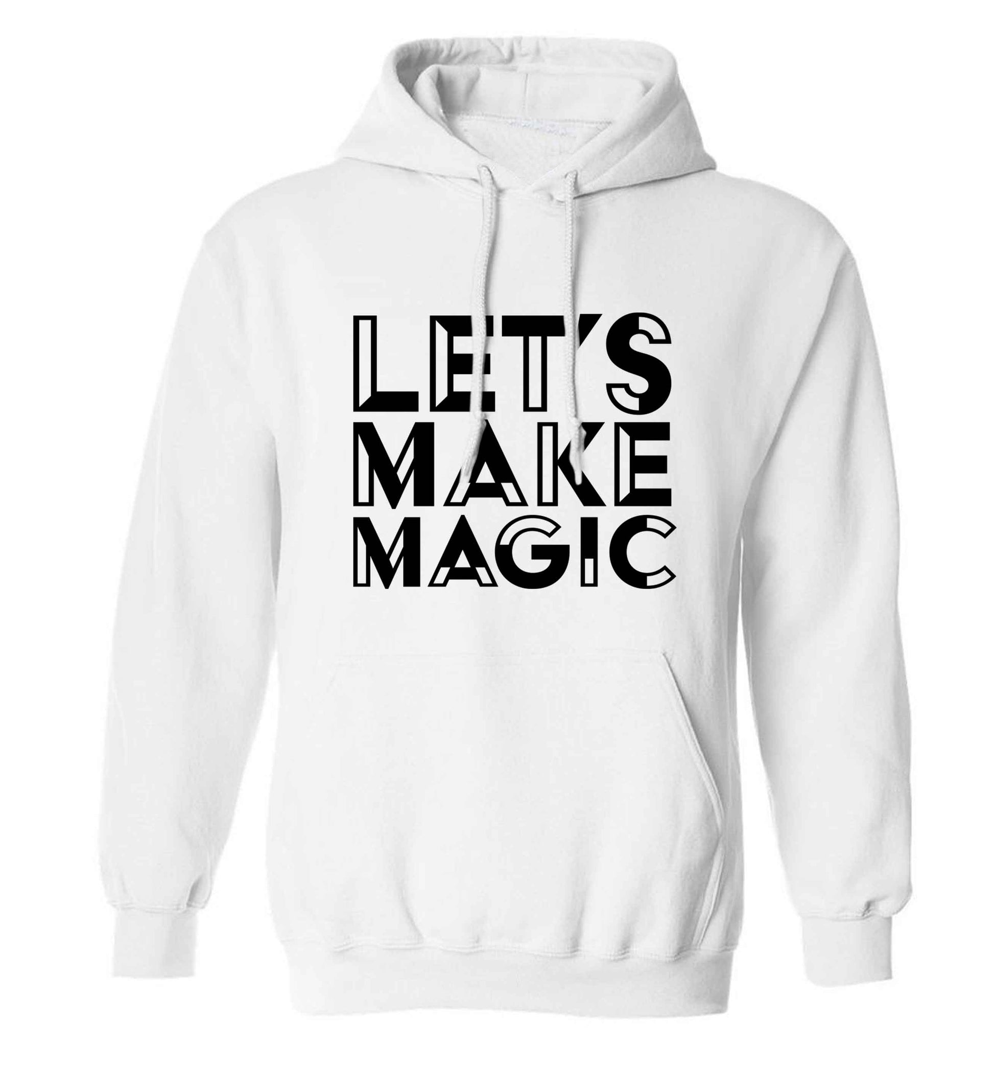 Let's make magic adults unisex white hoodie 2XL