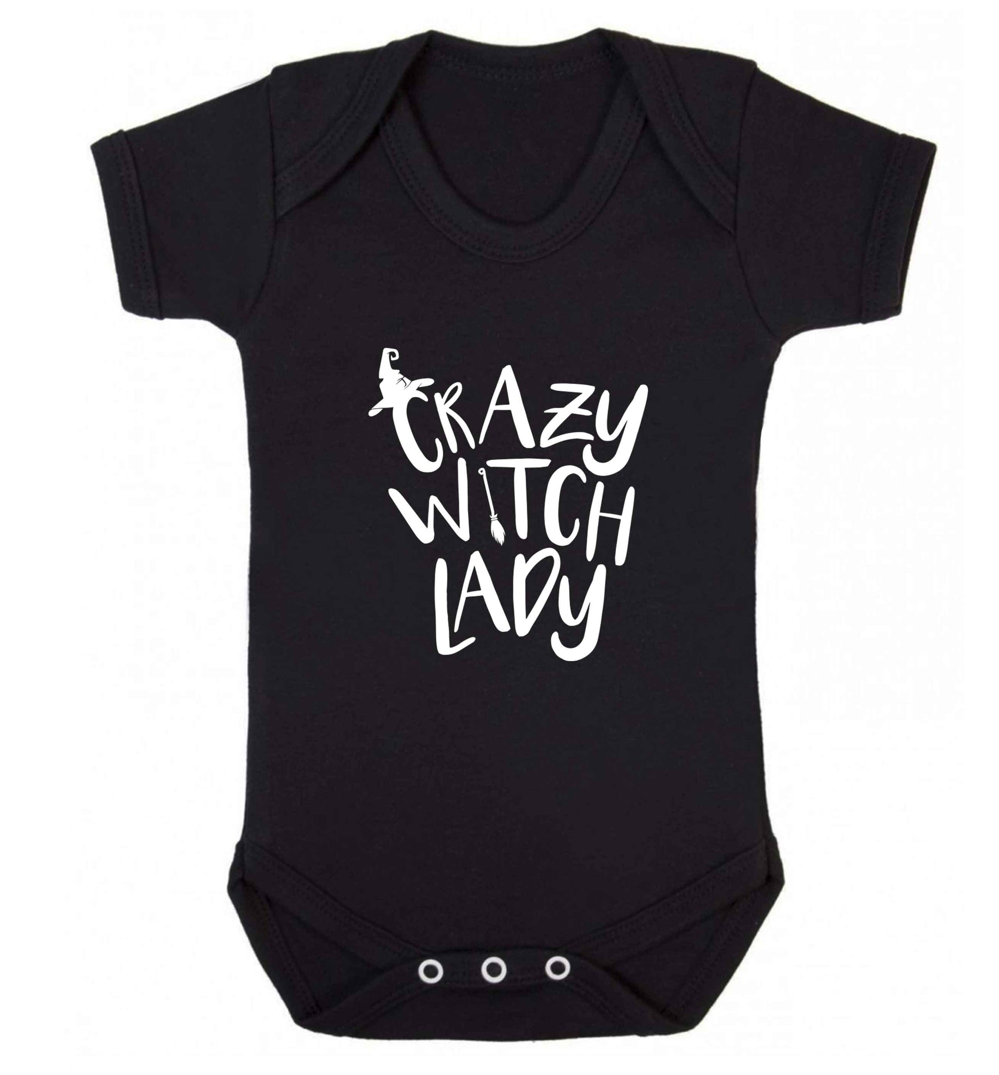 Crazy witch lady baby vest black 18-24 months