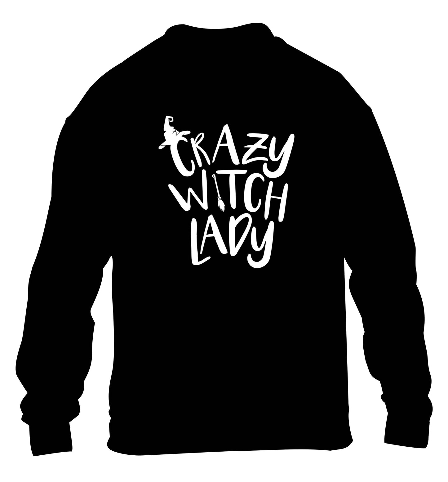 Crazy witch lady children's black sweater 12-13 Years