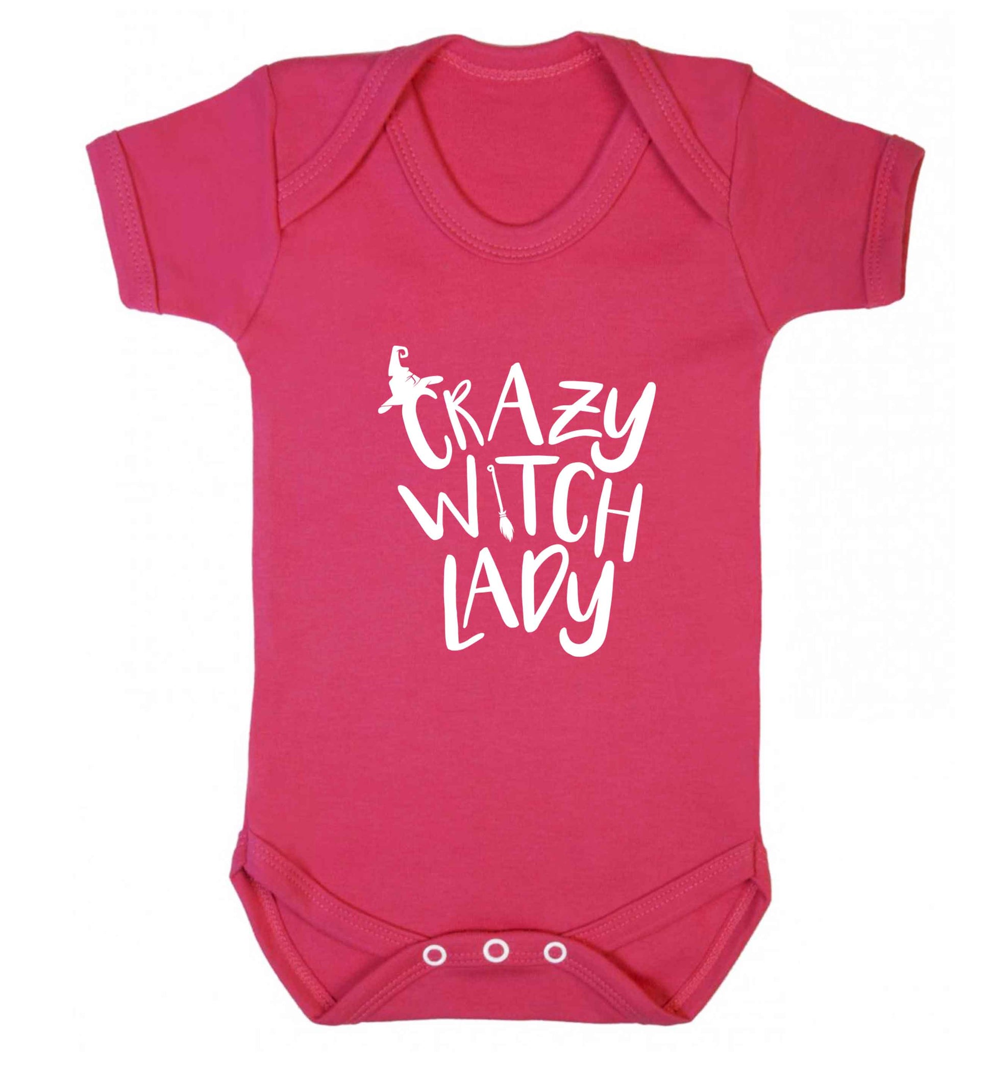 Crazy witch lady baby vest dark pink 18-24 months