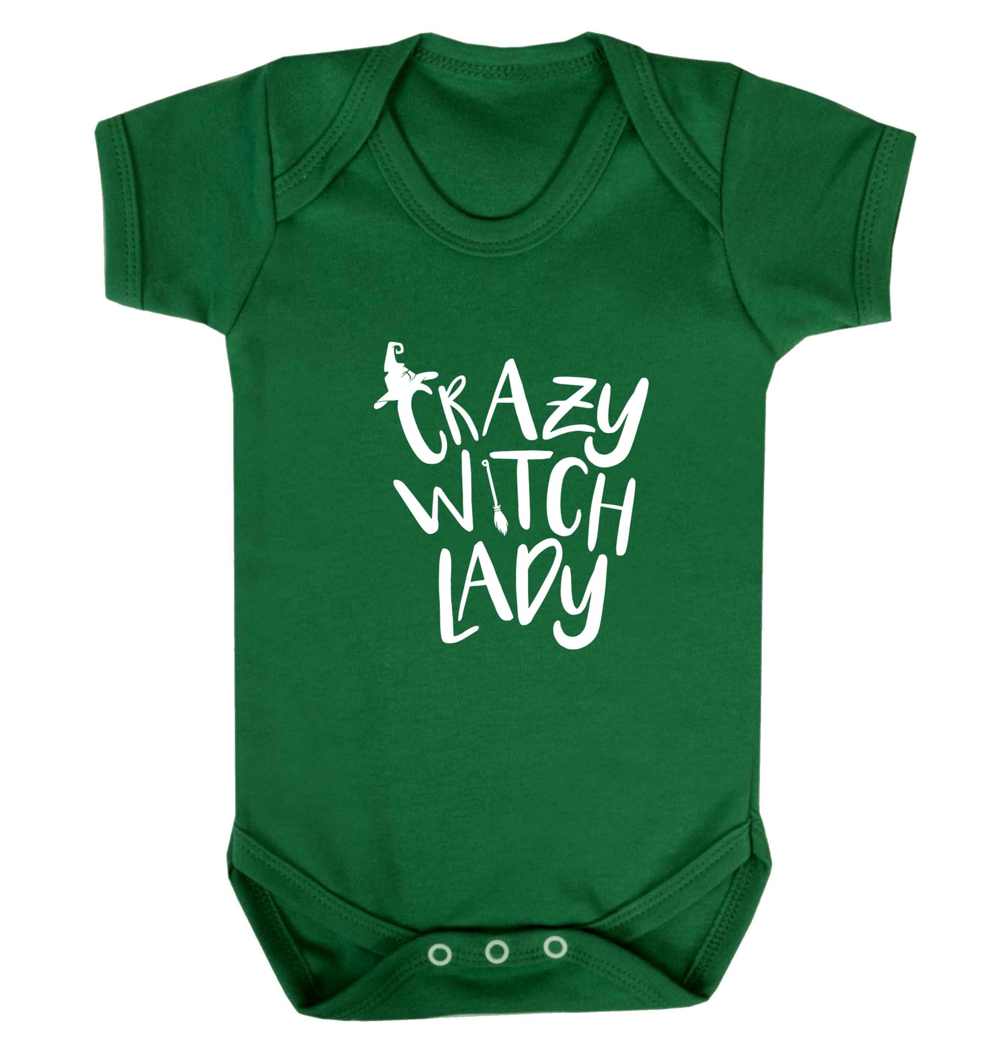 Crazy witch lady baby vest green 18-24 months