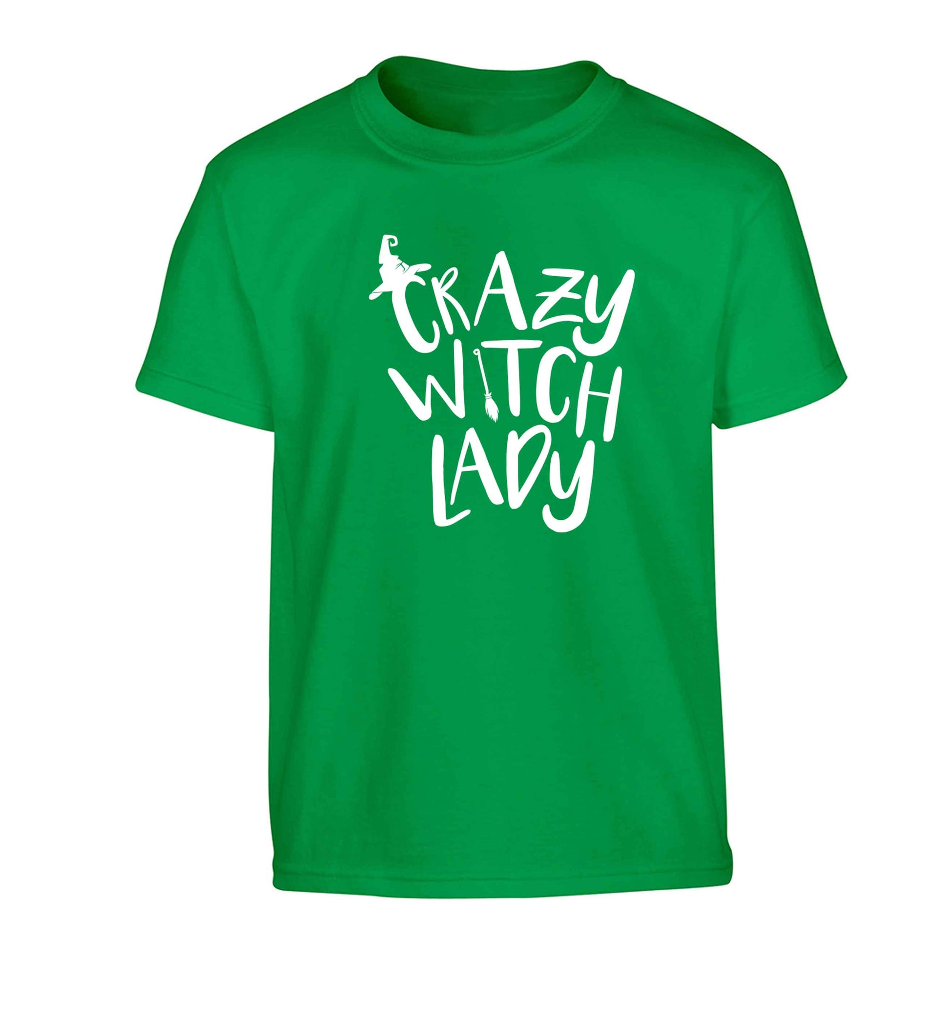 Crazy witch lady Children's green Tshirt 12-13 Years