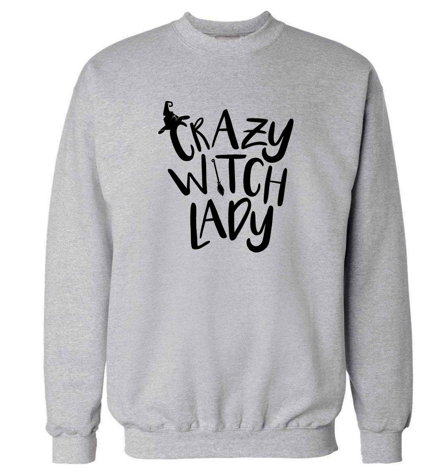 Crazy witch lady adult's unisex grey sweater 2XL
