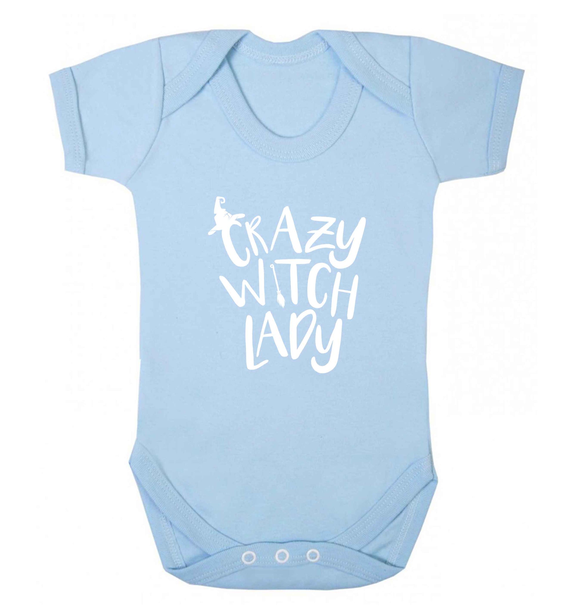 Crazy witch lady baby vest pale blue 18-24 months