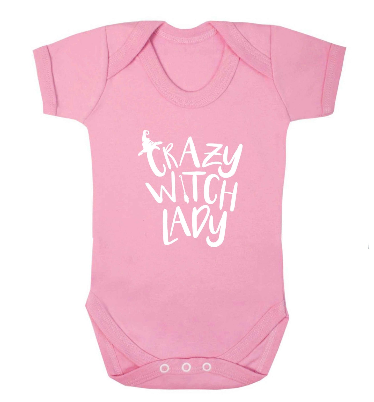 Crazy witch lady baby vest pale pink 18-24 months