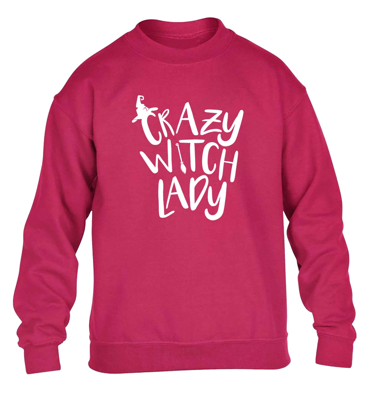 Crazy witch lady children's pink sweater 12-13 Years