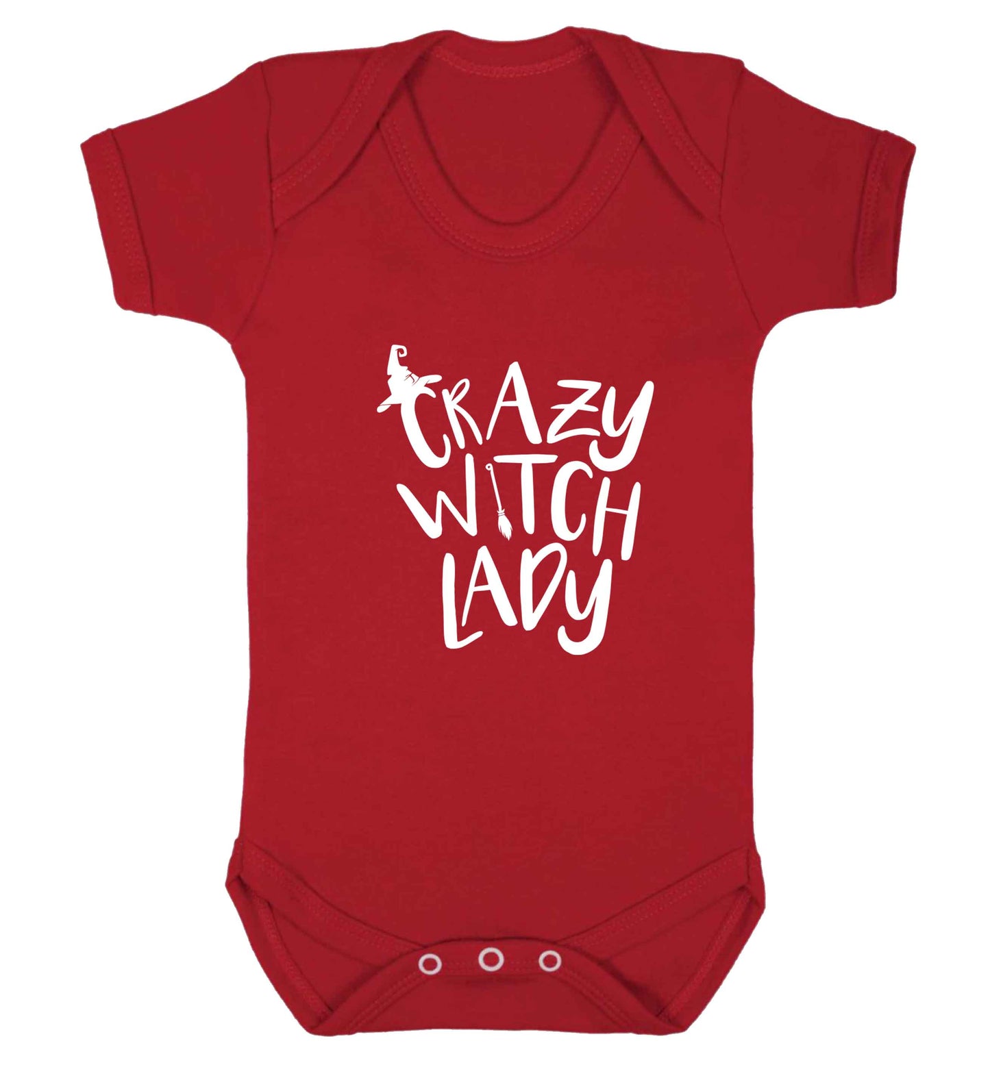 Crazy witch lady baby vest red 18-24 months