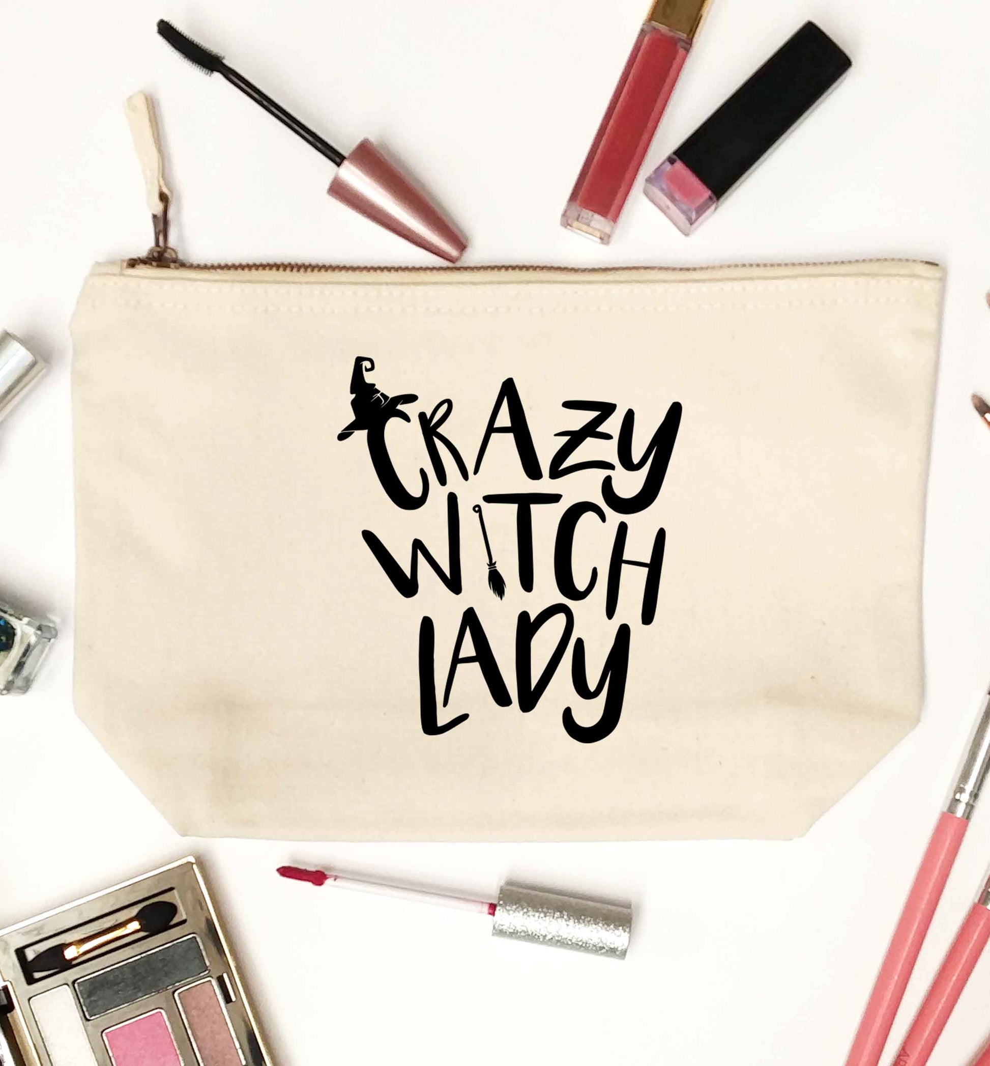 Crazy witch lady natural makeup bag