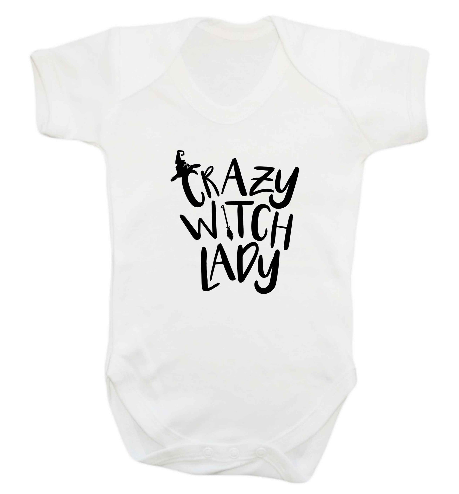 Crazy witch lady baby vest white 18-24 months