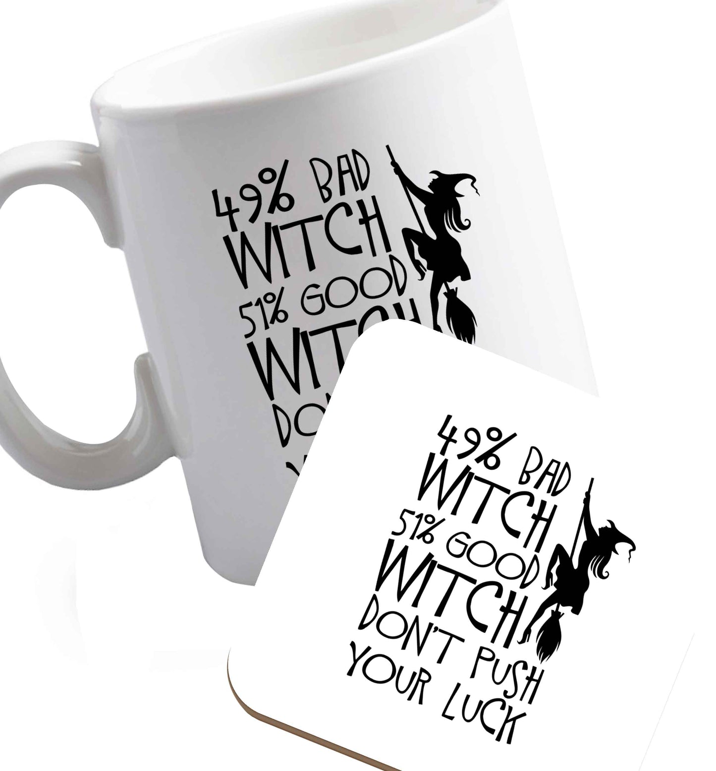 10 oz Favourite Type Pan Pancake ceramic mug and coaster set right handed