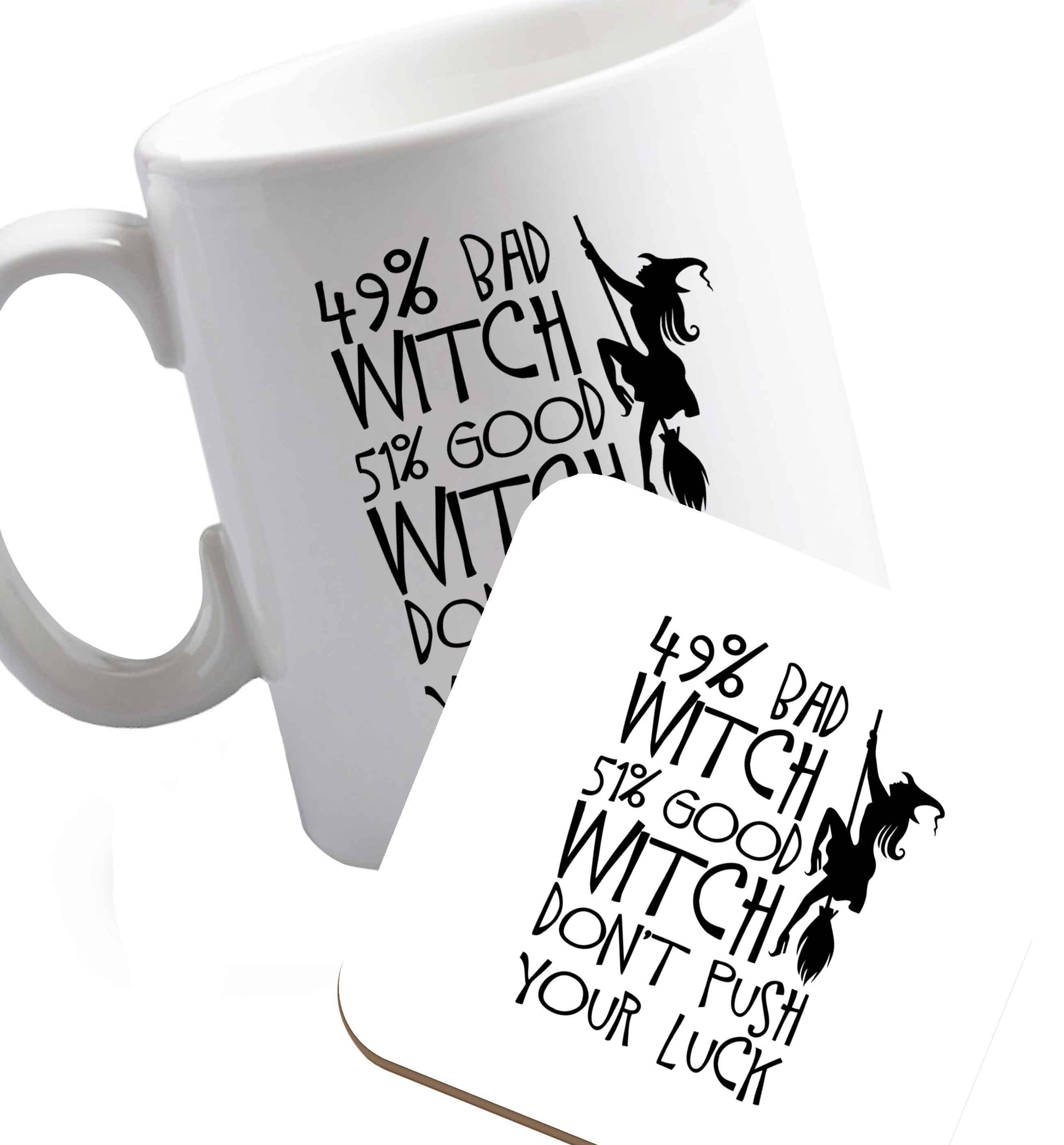 10 oz Favourite Type Pan Pancake ceramic mug and coaster set right handed