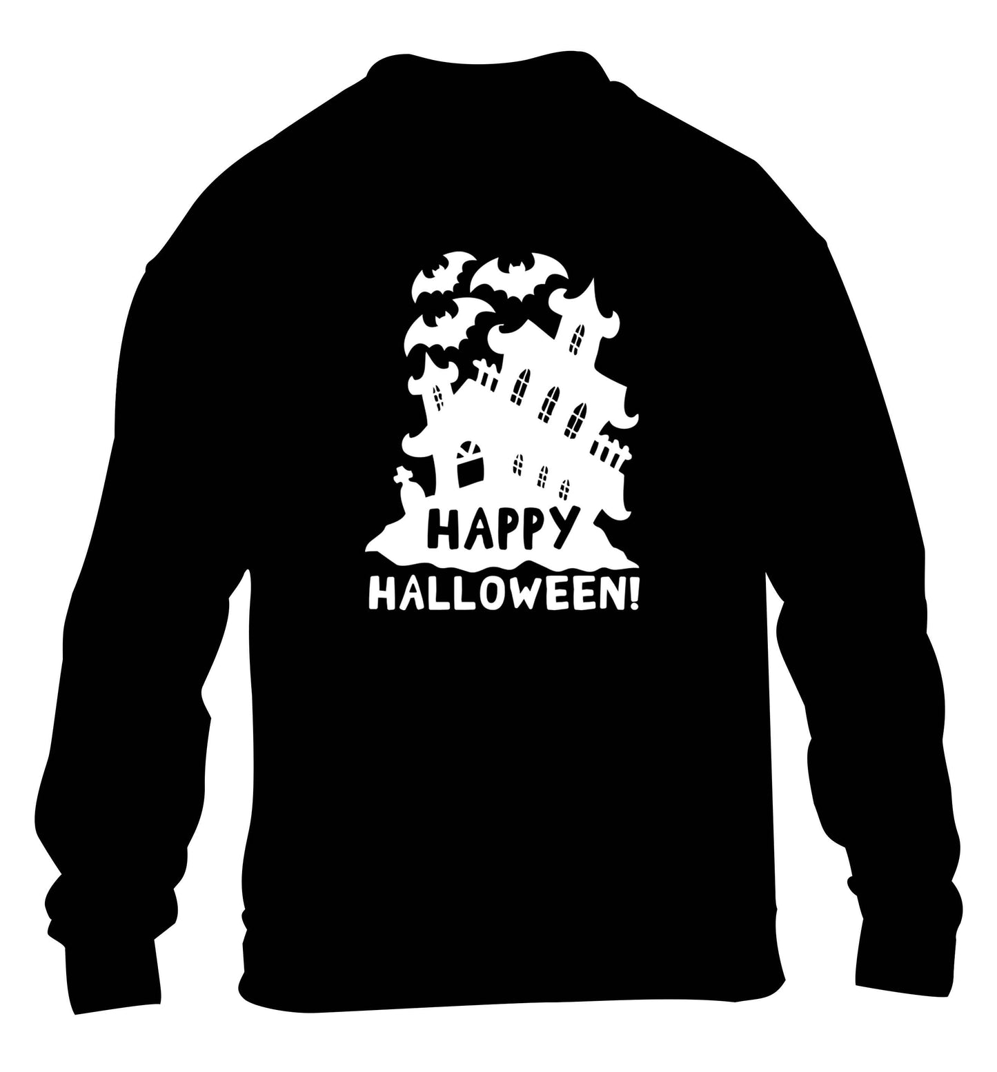 Happy halloween - haunted house children's black sweater 12-13 Years