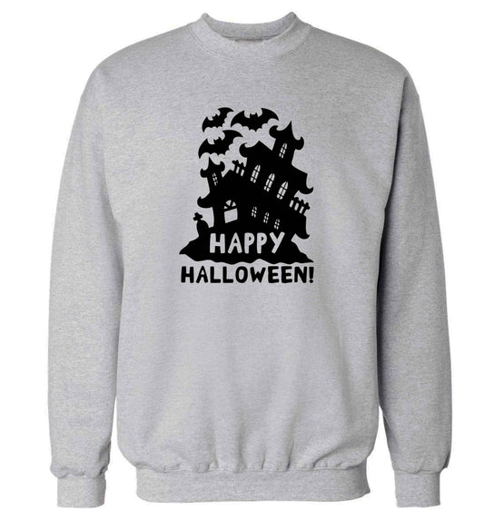 Happy halloween - haunted house adult's unisex grey sweater 2XL