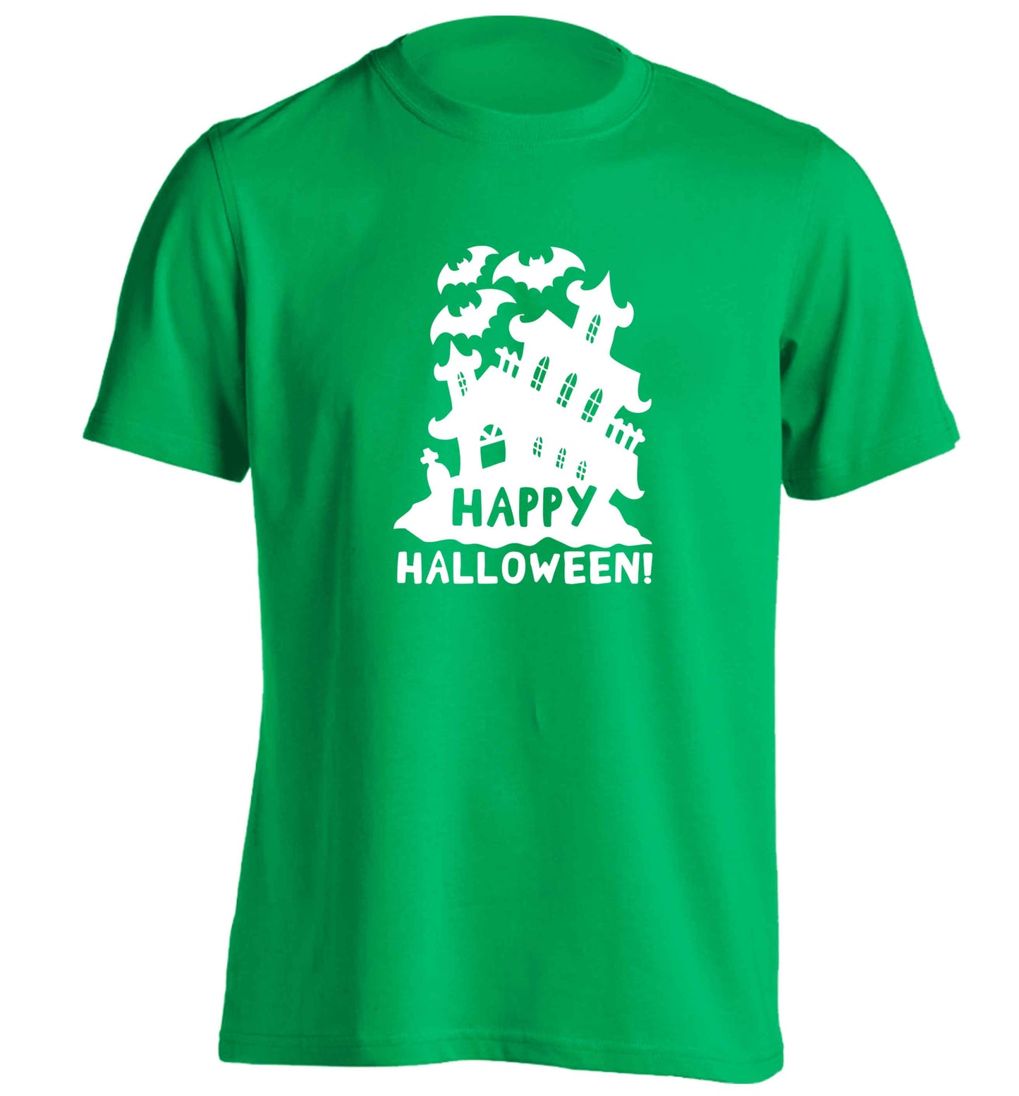 Happy halloween - haunted house adults unisex green Tshirt 2XL