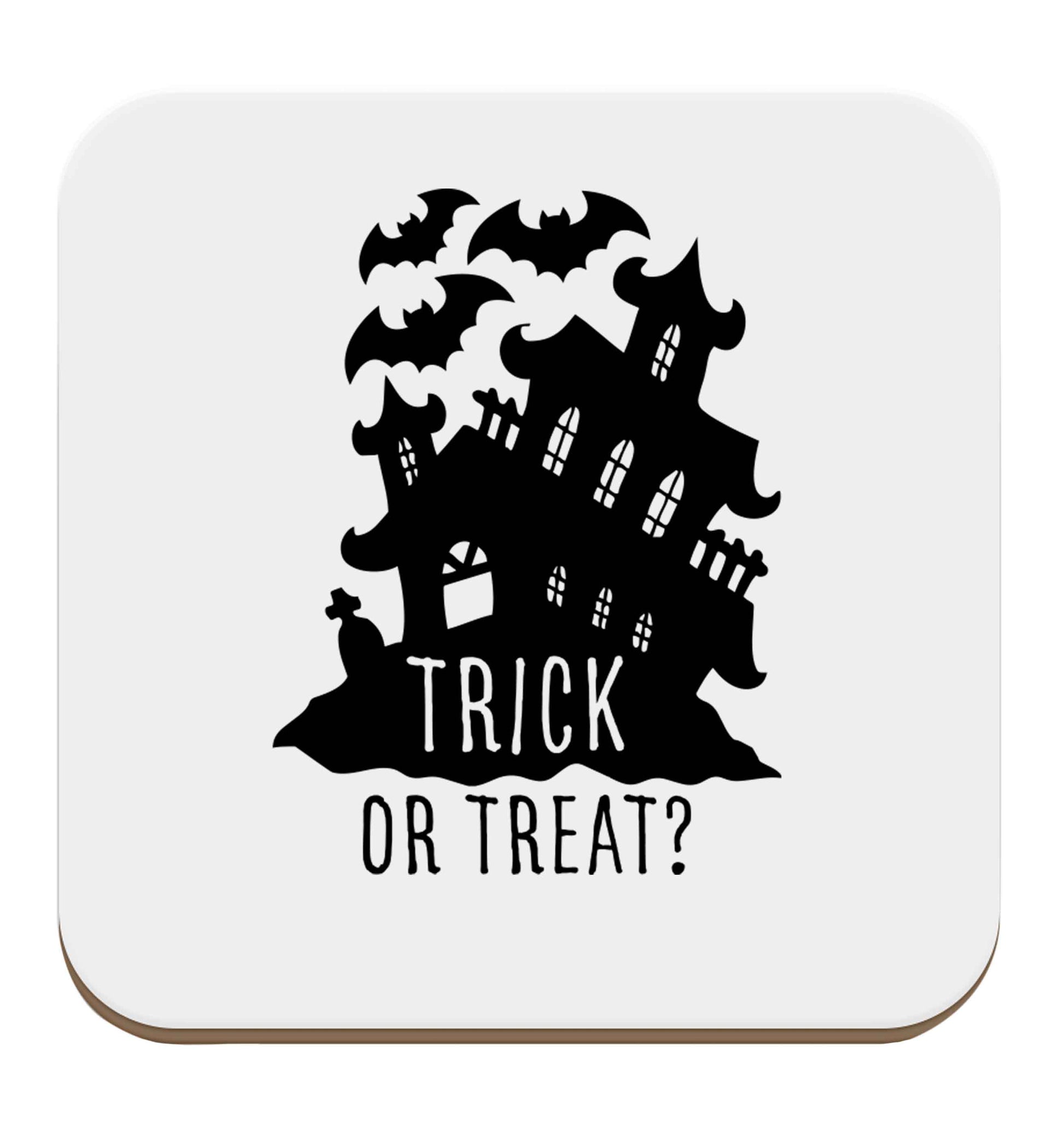 Trick or treat - haunted house set of four coasters