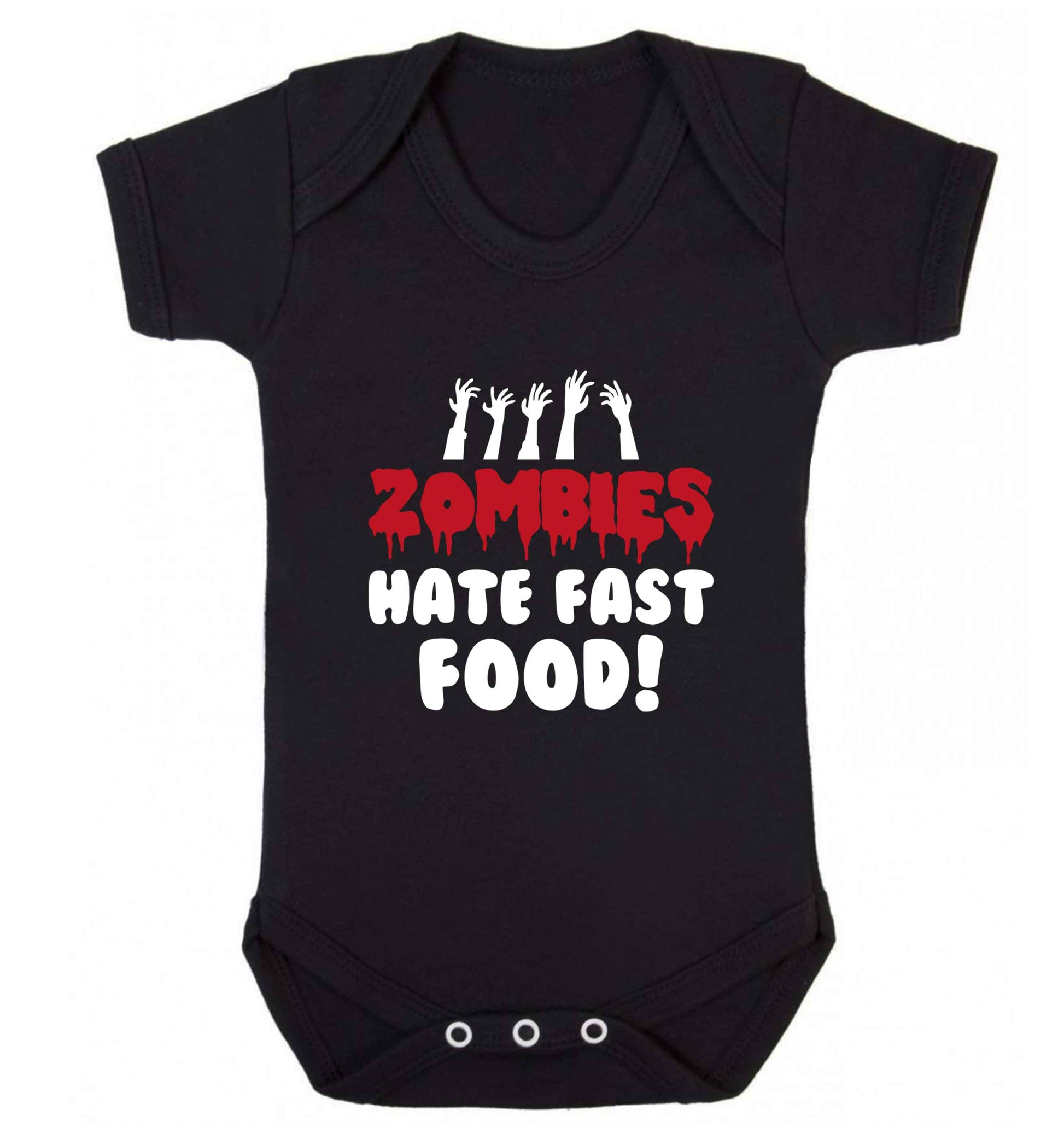 Zombies hate fast food baby vest black 18-24 months
