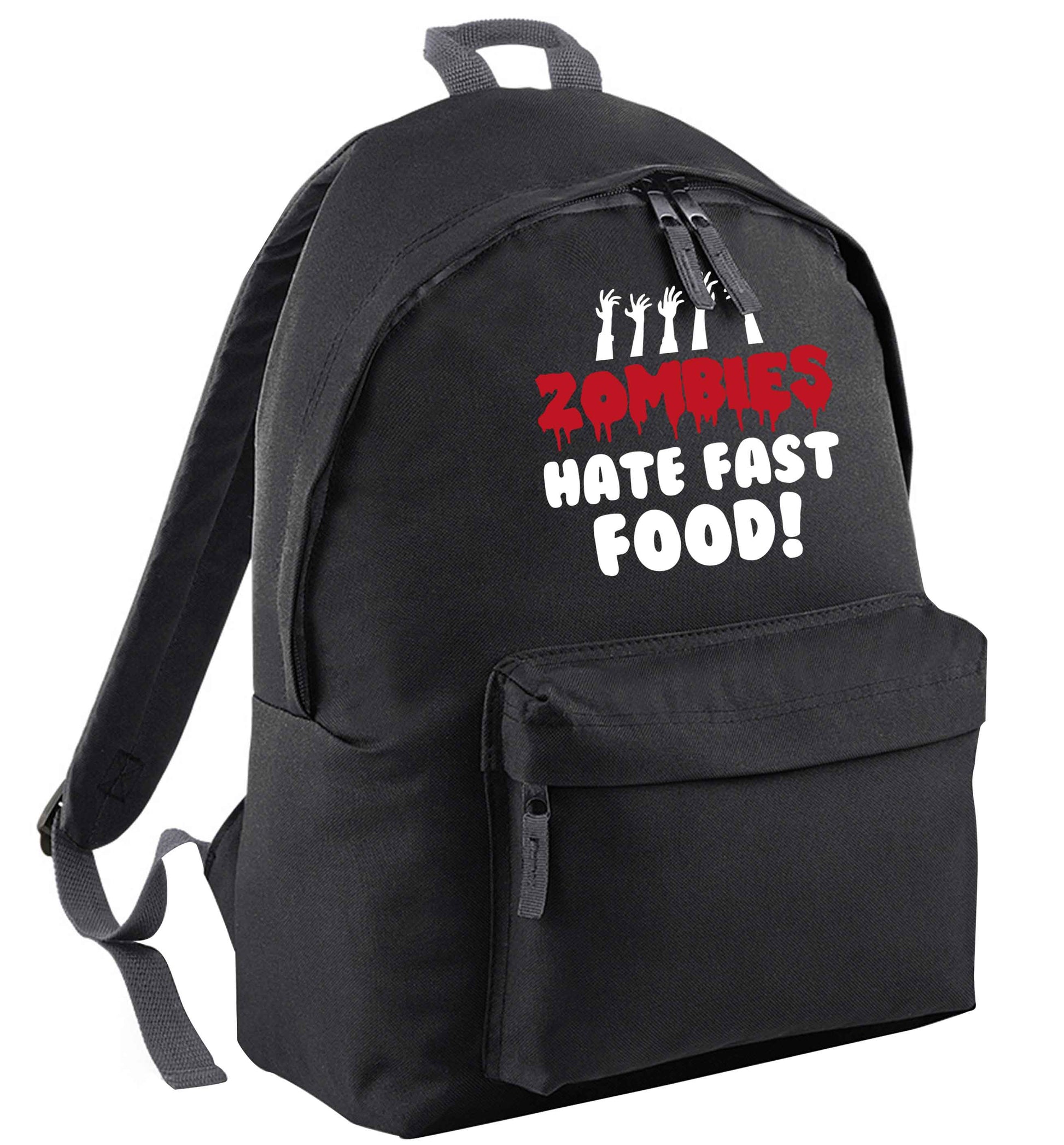 Zombies hate fast food black adults backpack