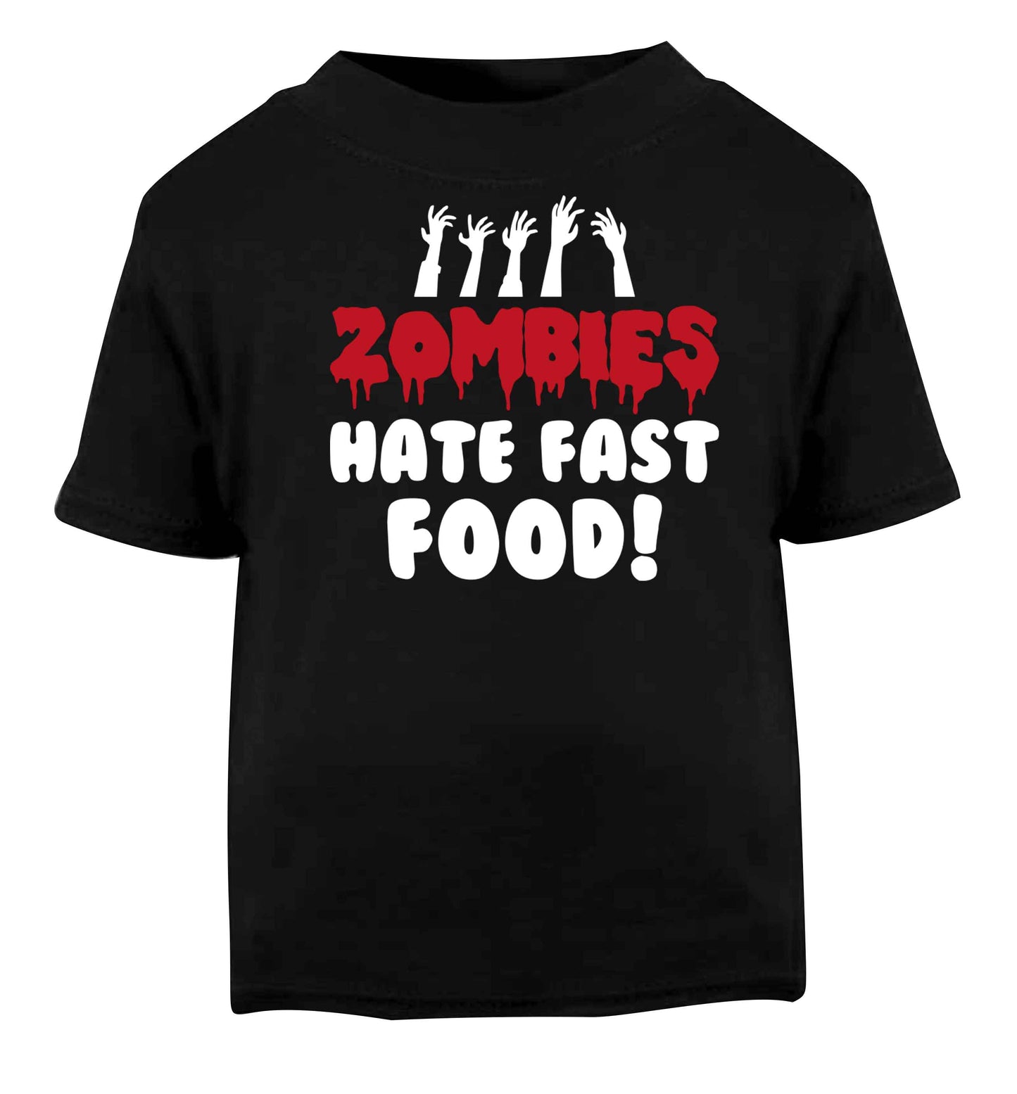 Zombies hate fast food Black baby toddler Tshirt 2 years