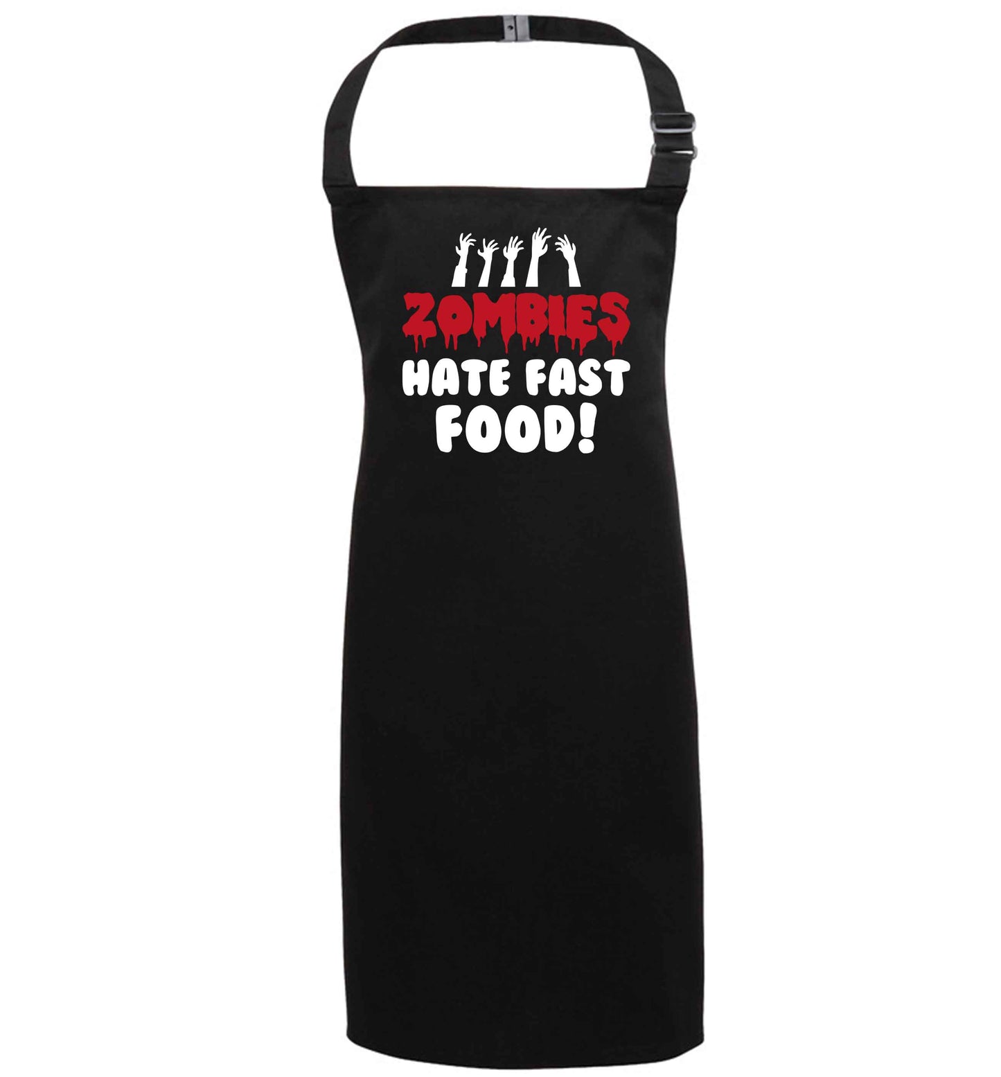 Zombies hate fast food black apron 7-10 years