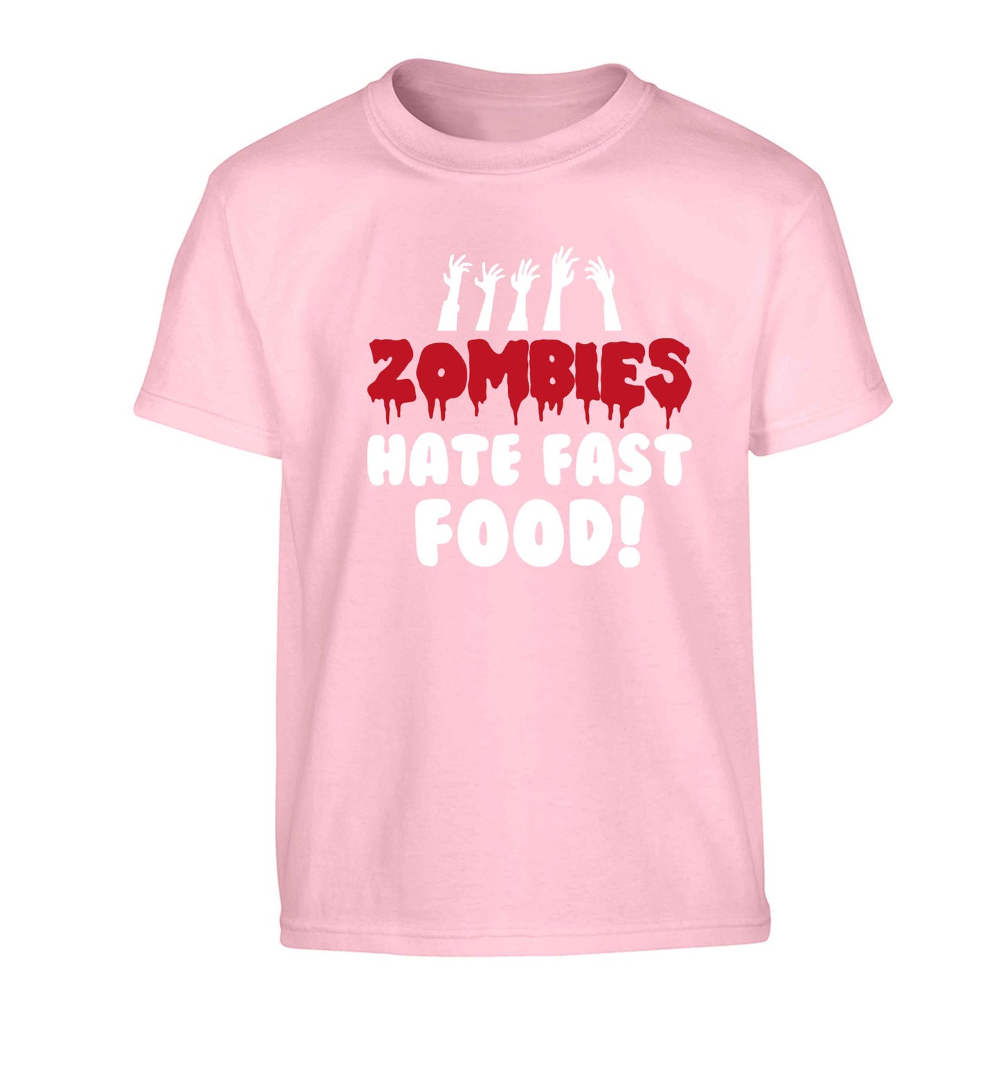Zombies hate fast food Children's light pink Tshirt 12-13 Years