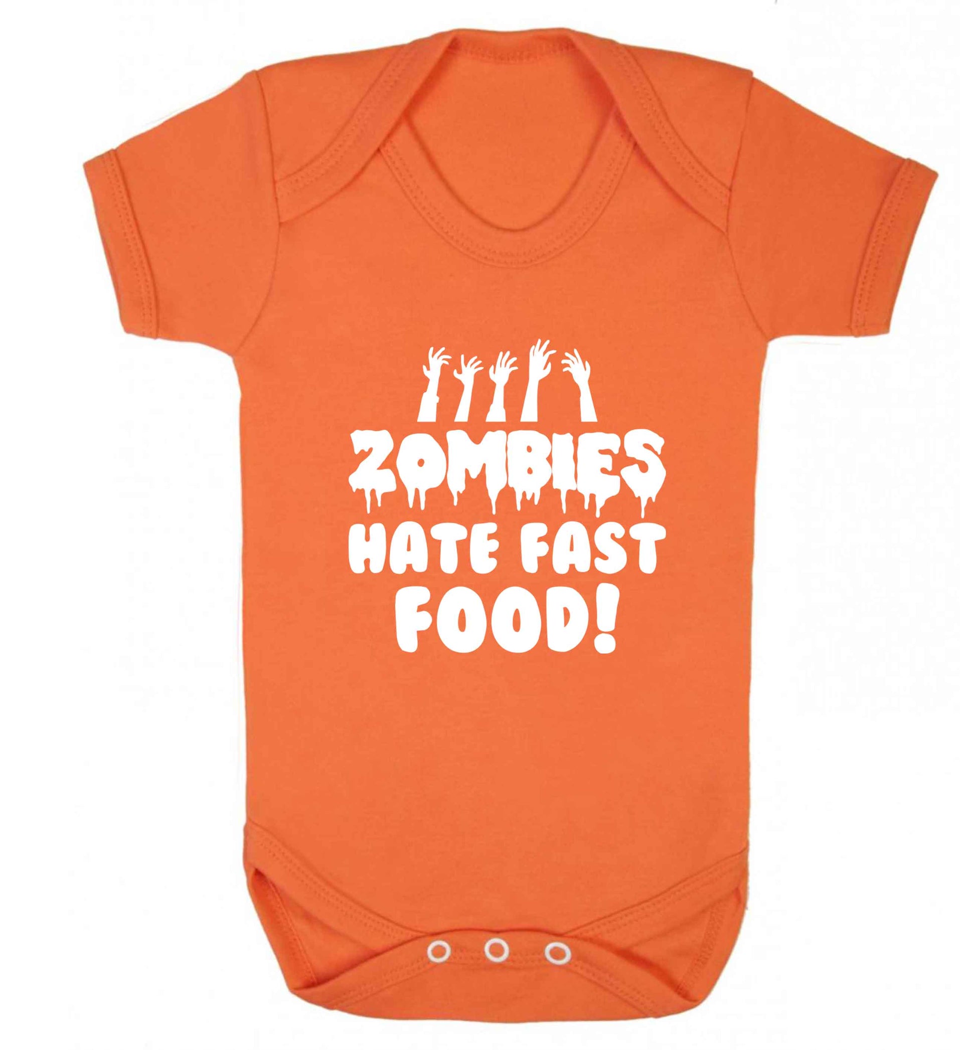 Zombies hate fast food baby vest orange 18-24 months