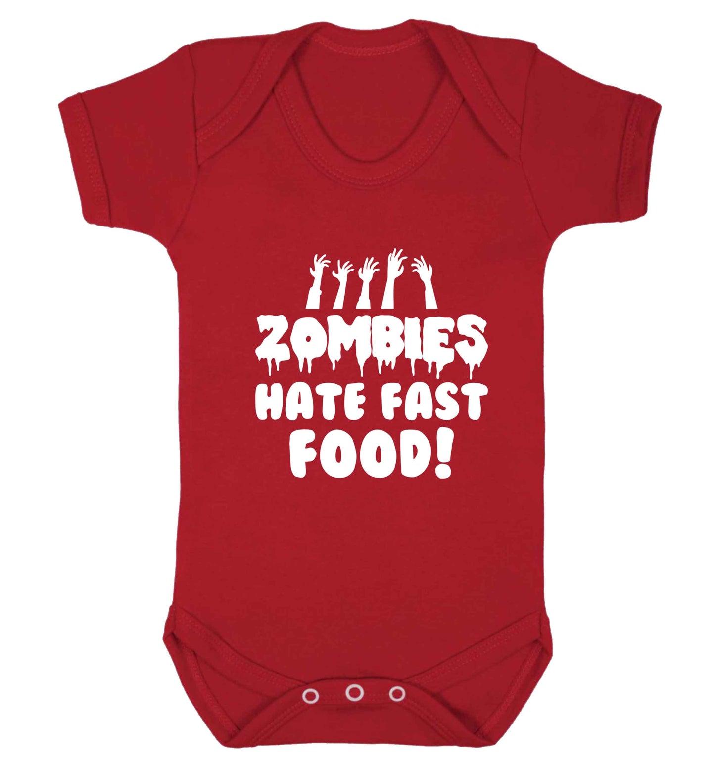 Zombies hate fast food baby vest red 18-24 months