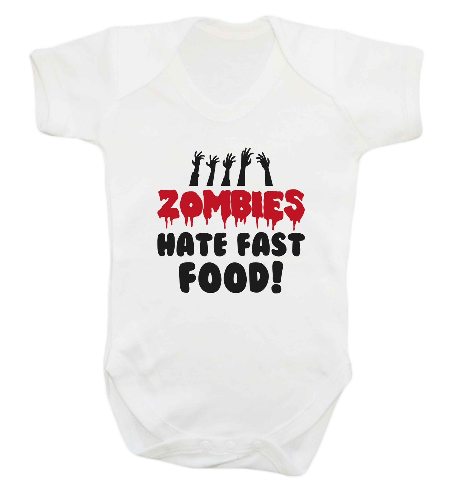 Zombies hate fast food baby vest white 18-24 months