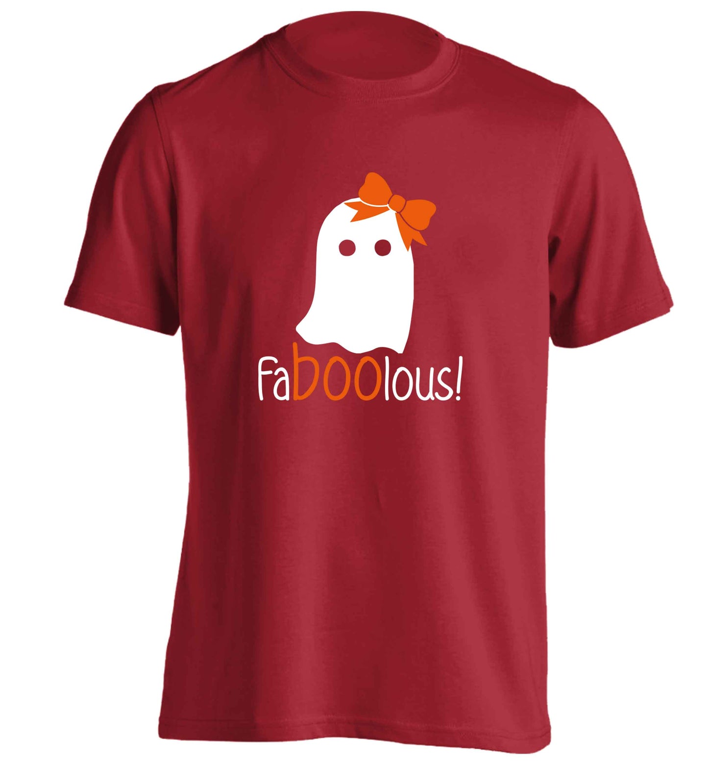 Faboolous ghost adults unisex red Tshirt 2XL