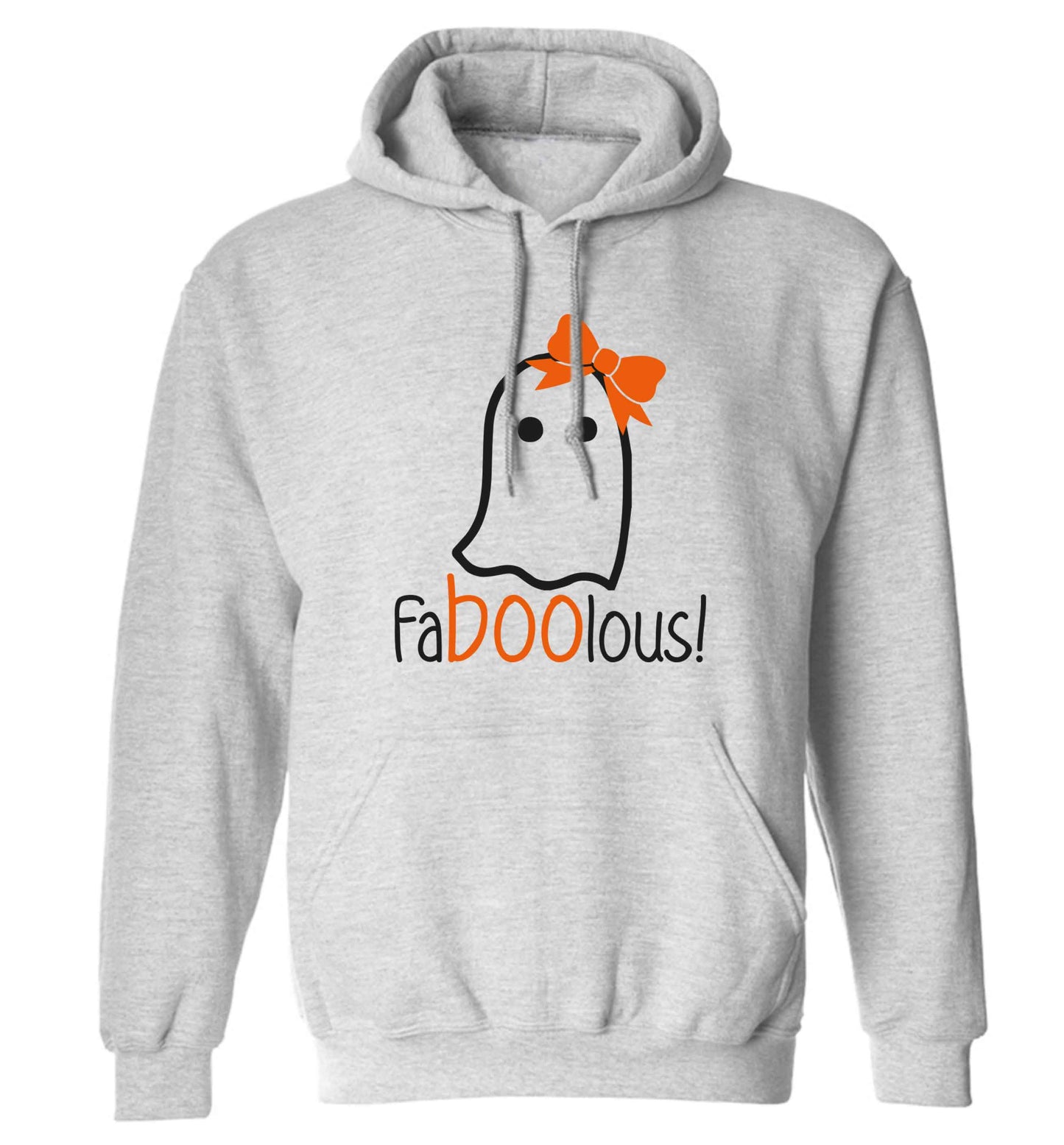 Faboolous ghost adults unisex grey hoodie 2XL