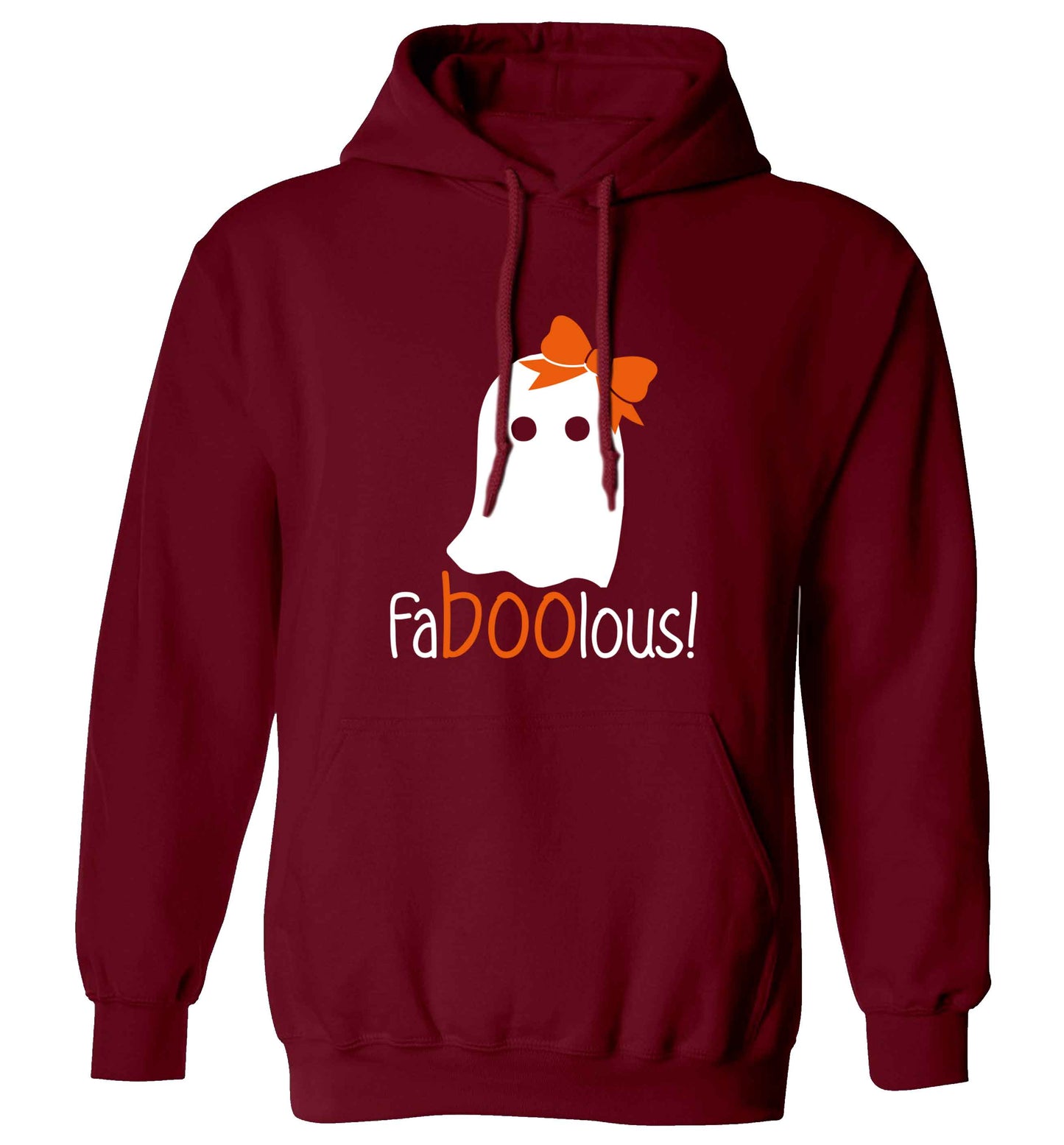 Faboolous ghost adults unisex maroon hoodie 2XL