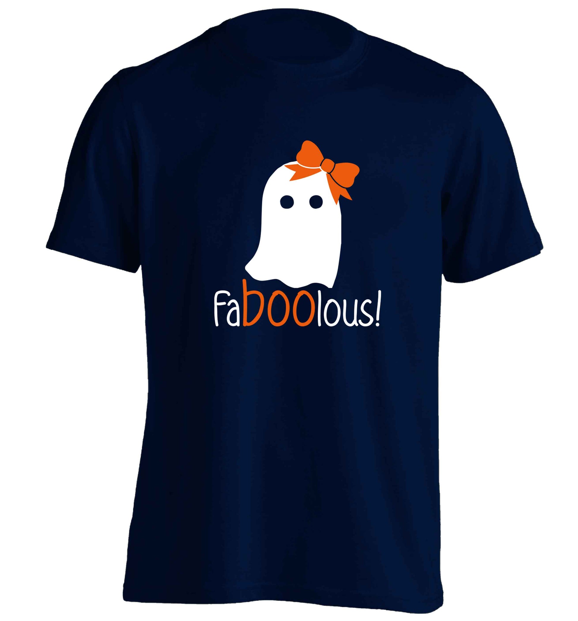 Faboolous ghost adults unisex navy Tshirt 2XL