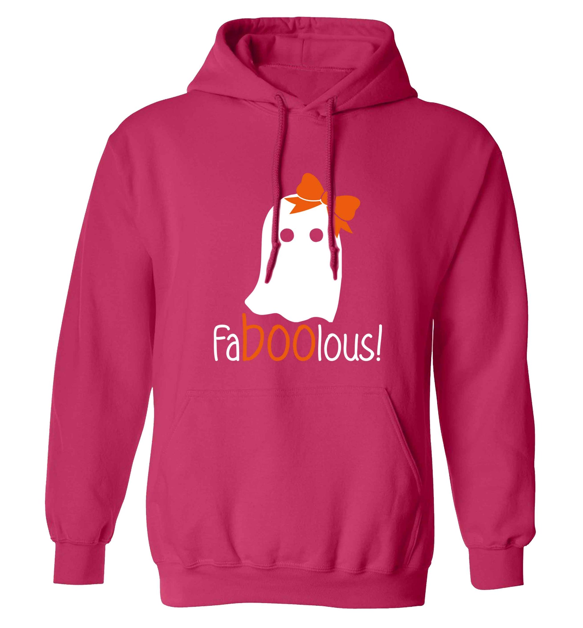 Faboolous ghost adults unisex pink hoodie 2XL