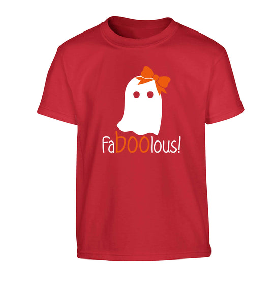 Faboolous ghost Children's red Tshirt 12-13 Years
