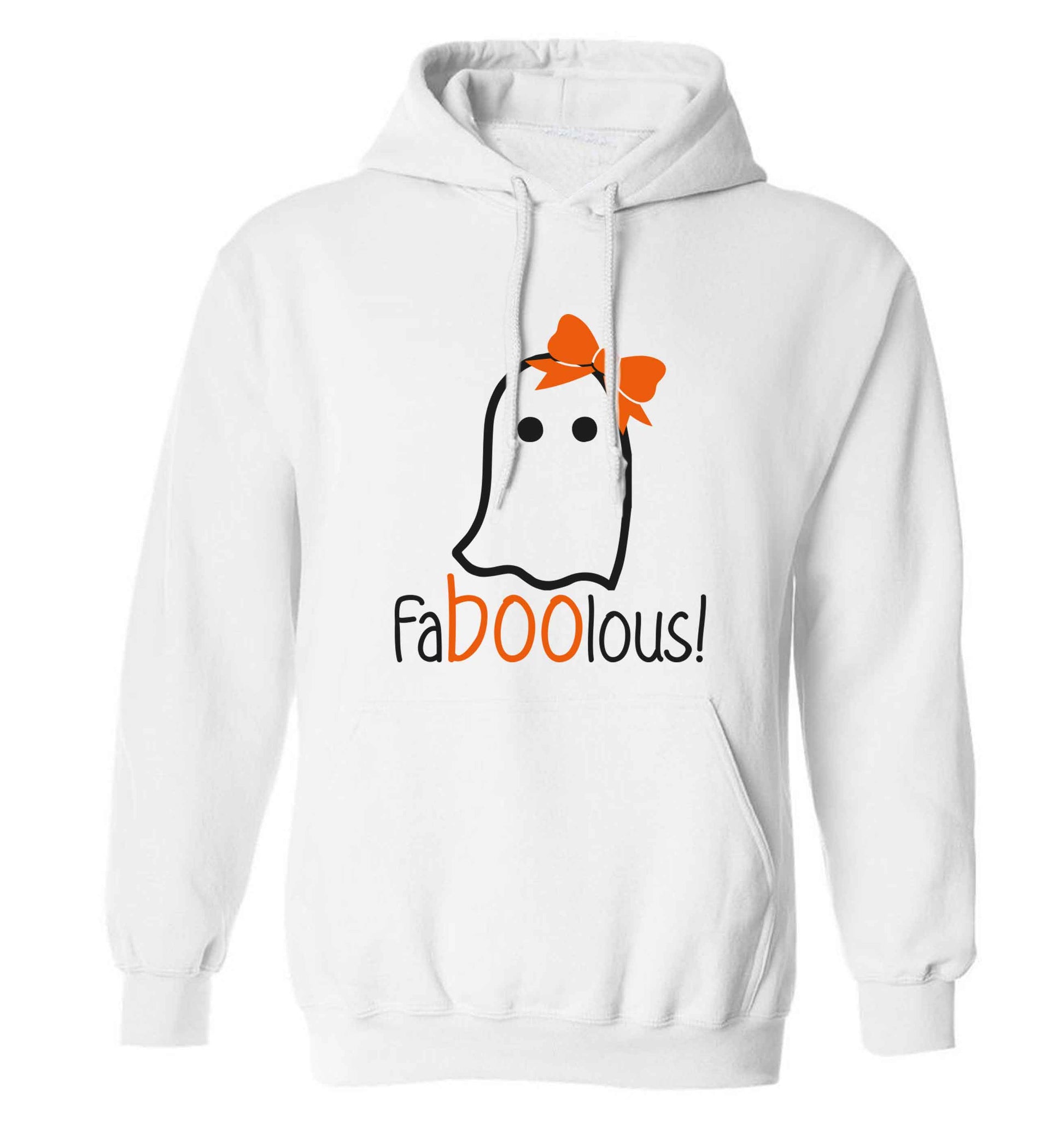 Faboolous ghost adults unisex white hoodie 2XL