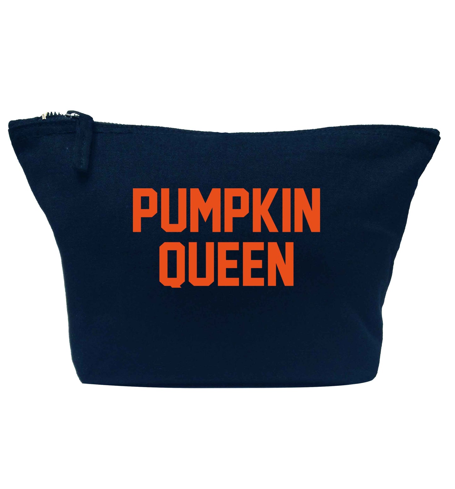 Pumpkin Queen navy makeup bag