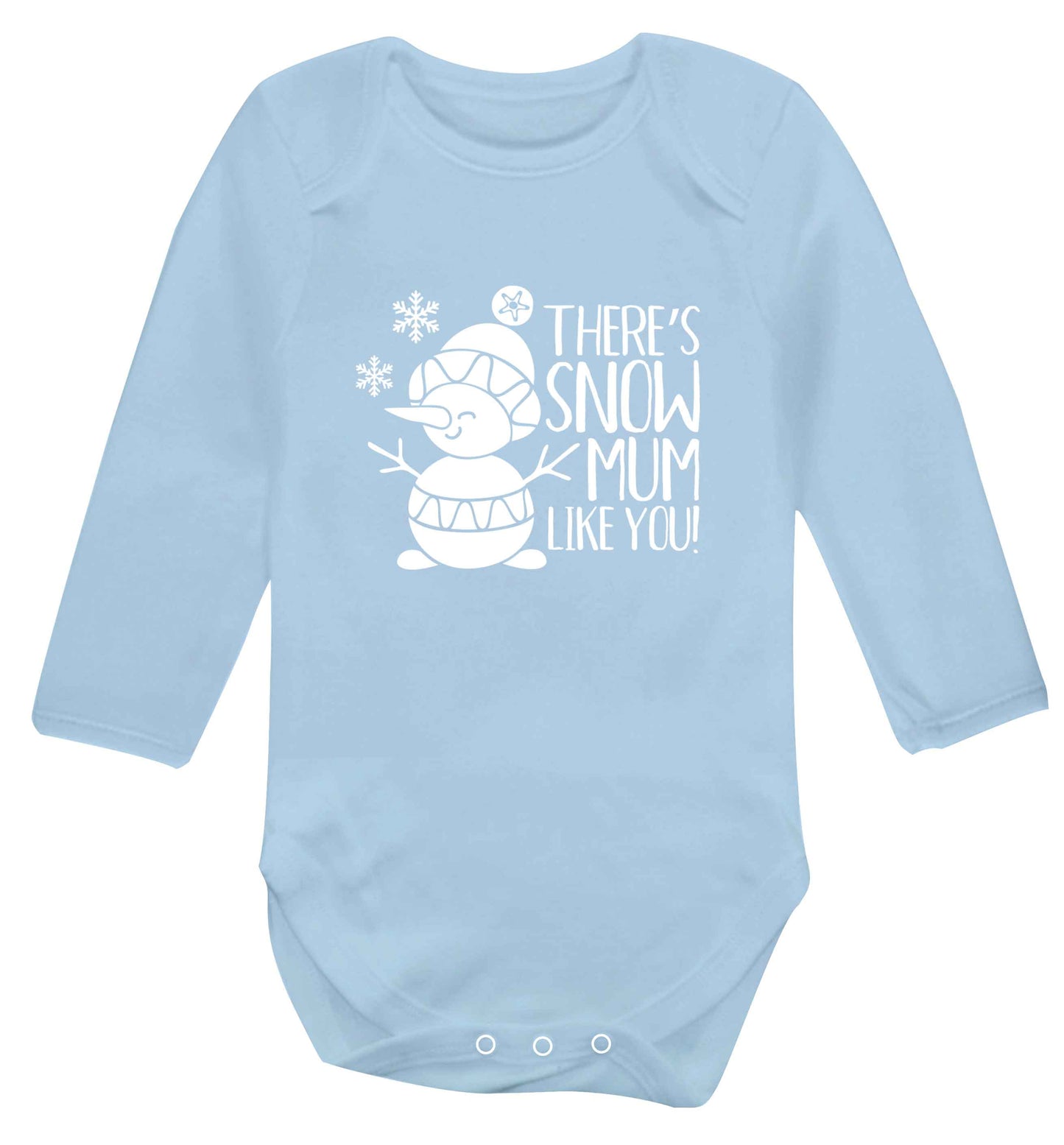 There's snow mum like you baby vest long sleeved pale blue 6-12 months