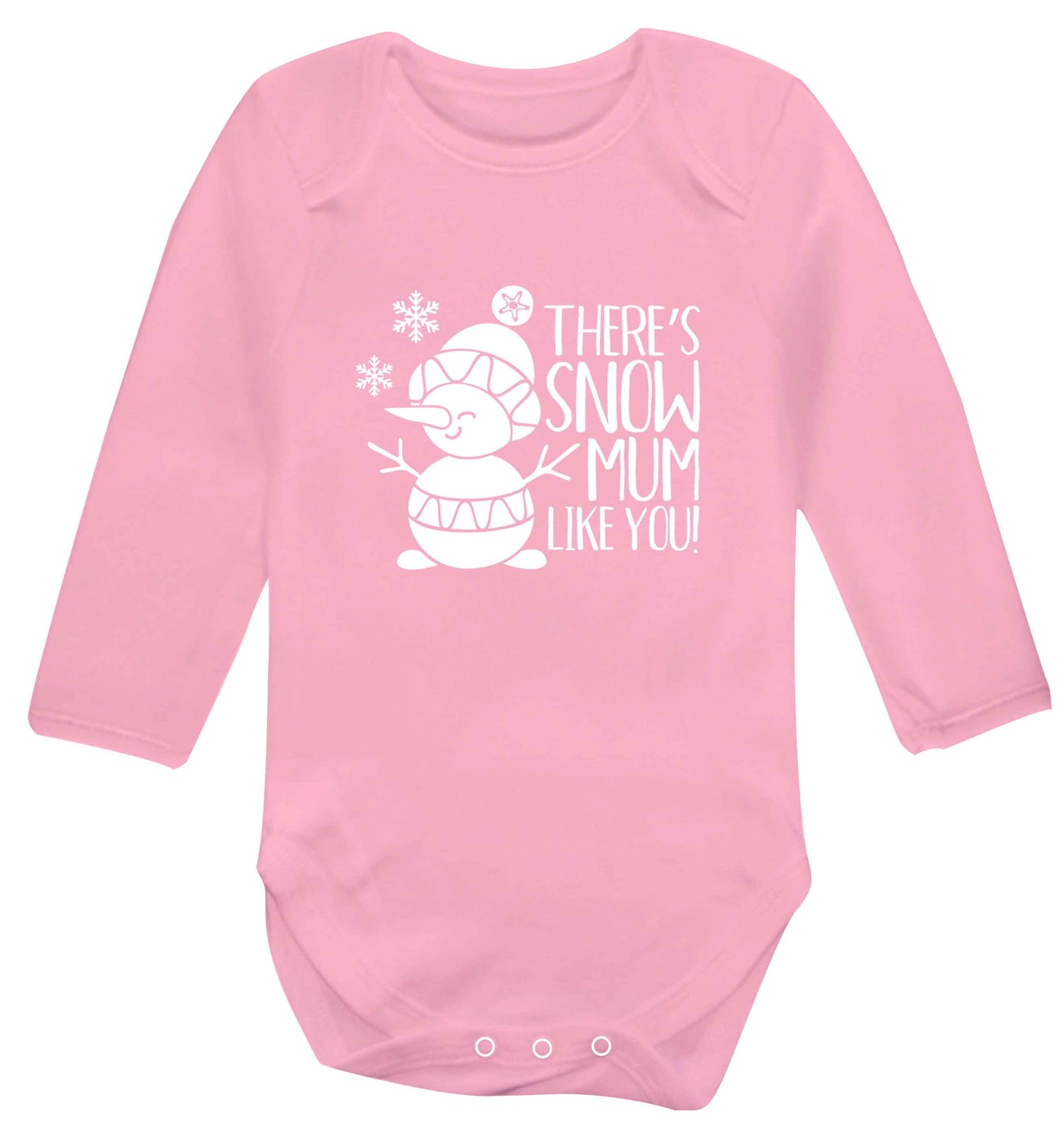 There's snow mum like you baby vest long sleeved pale pink 6-12 months