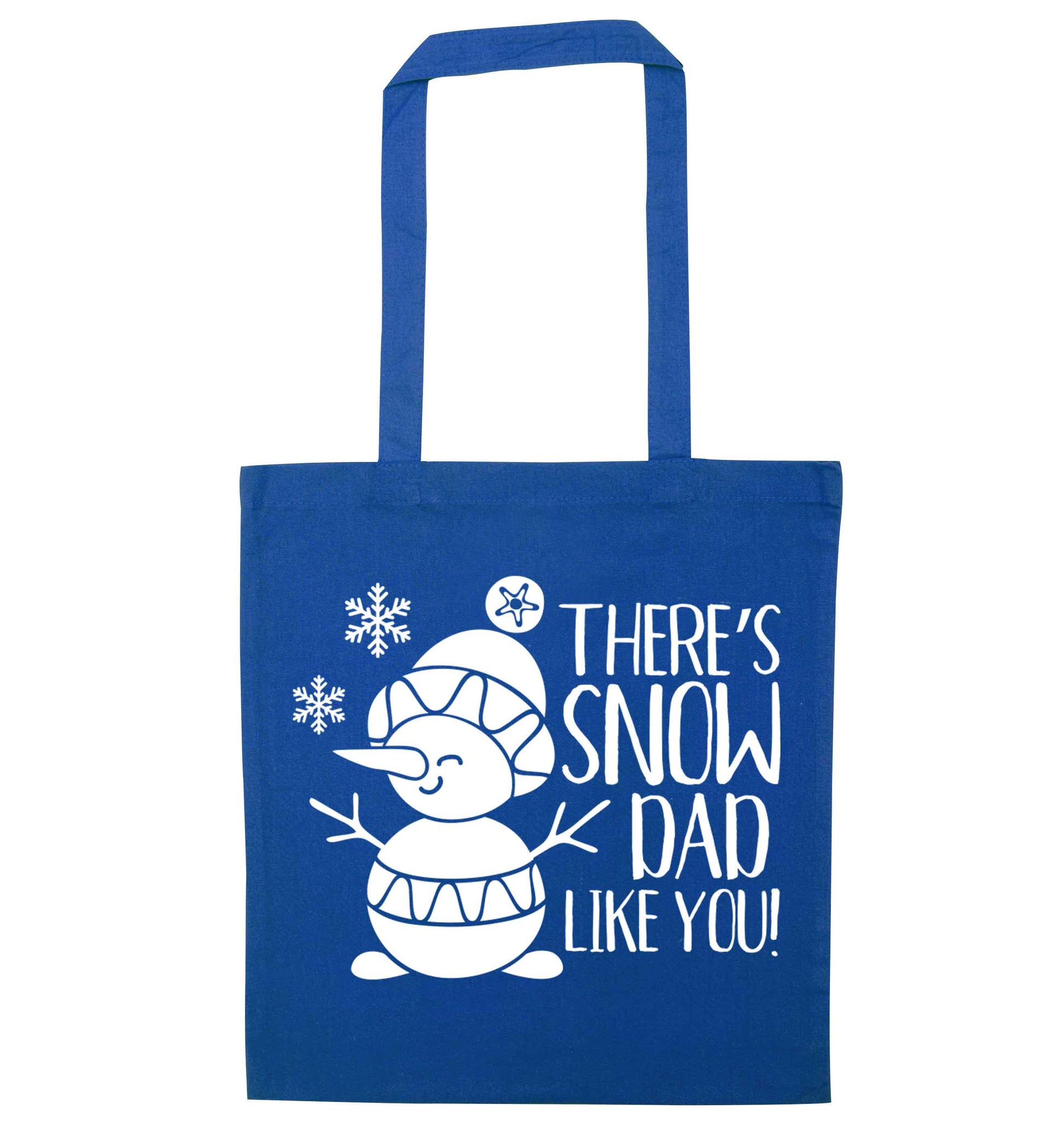 There's snow dad like you blue tote bag