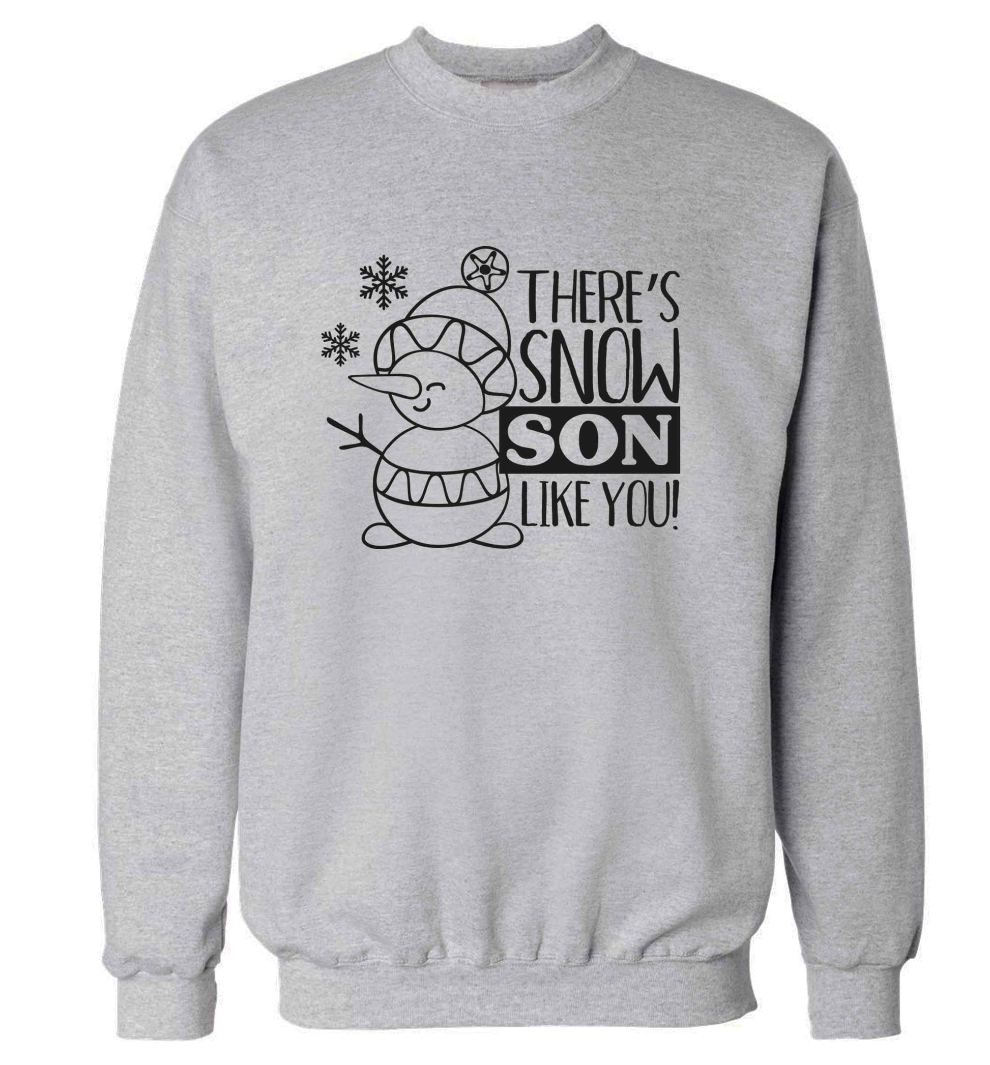 There's snow son like you adult's unisex grey sweater 2XL