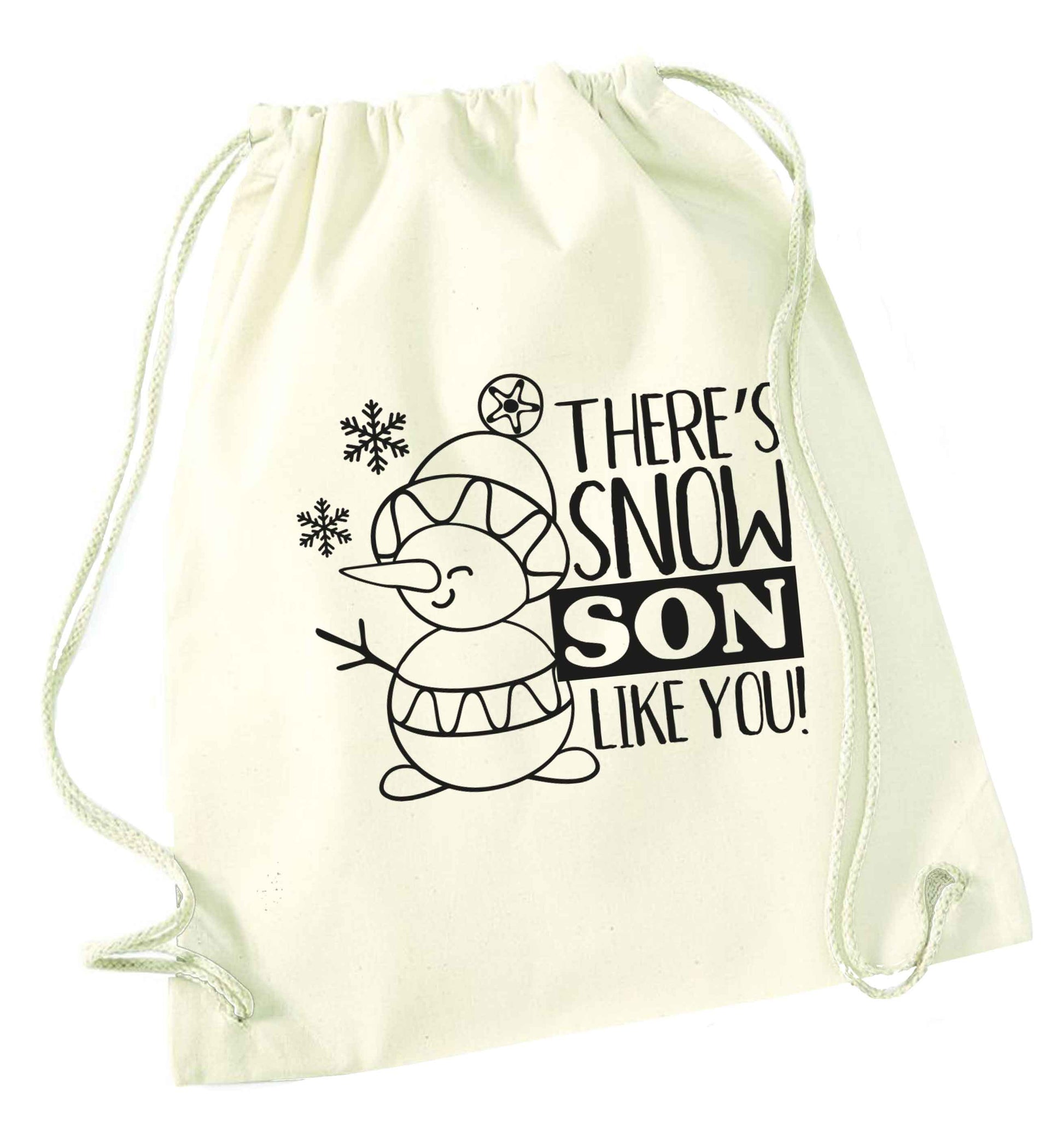 There's snow son like you natural drawstring bag