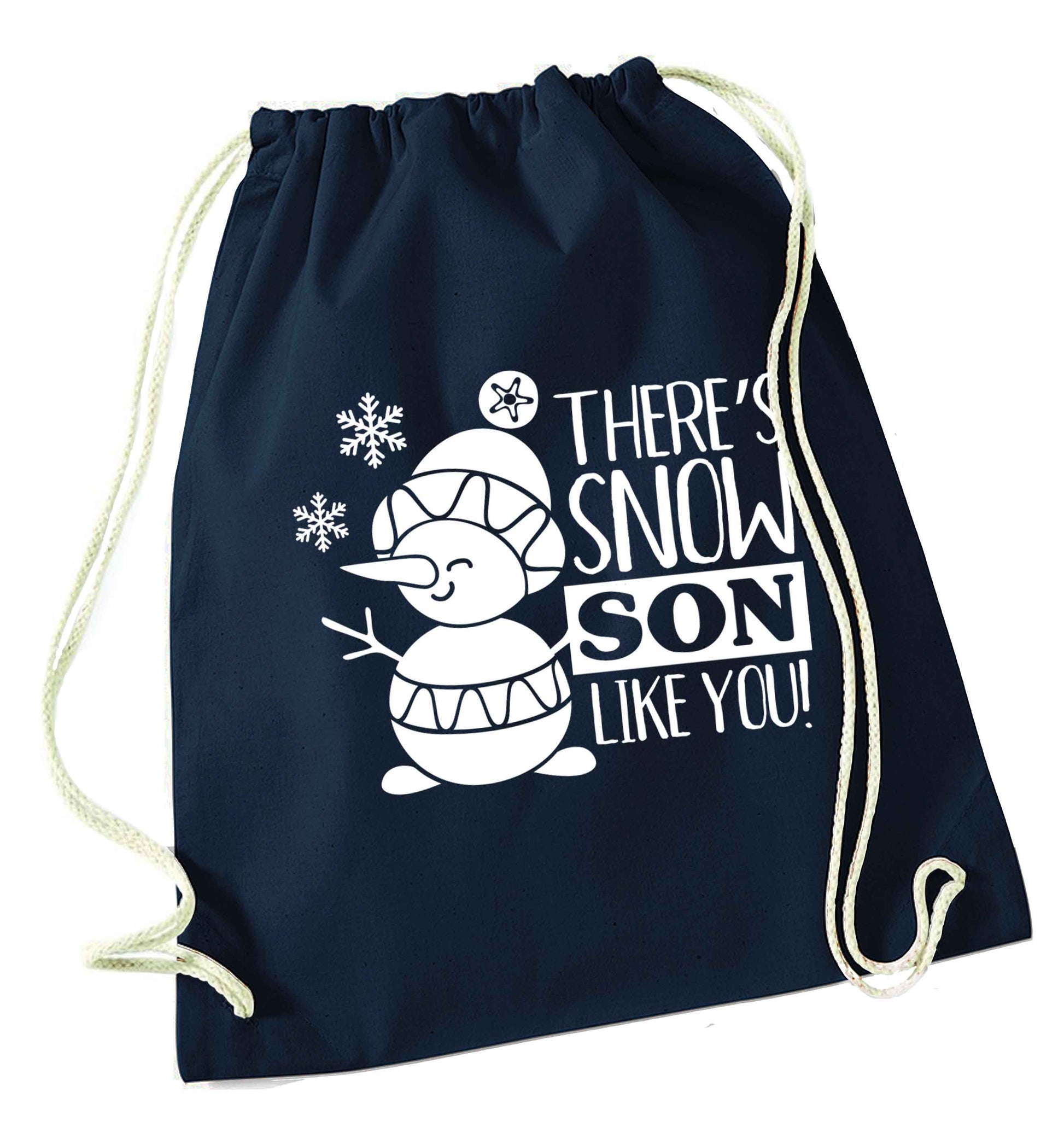 There's snow son like you navy drawstring bag