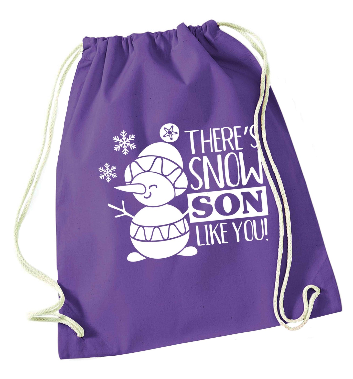 There's snow son like you purple drawstring bag