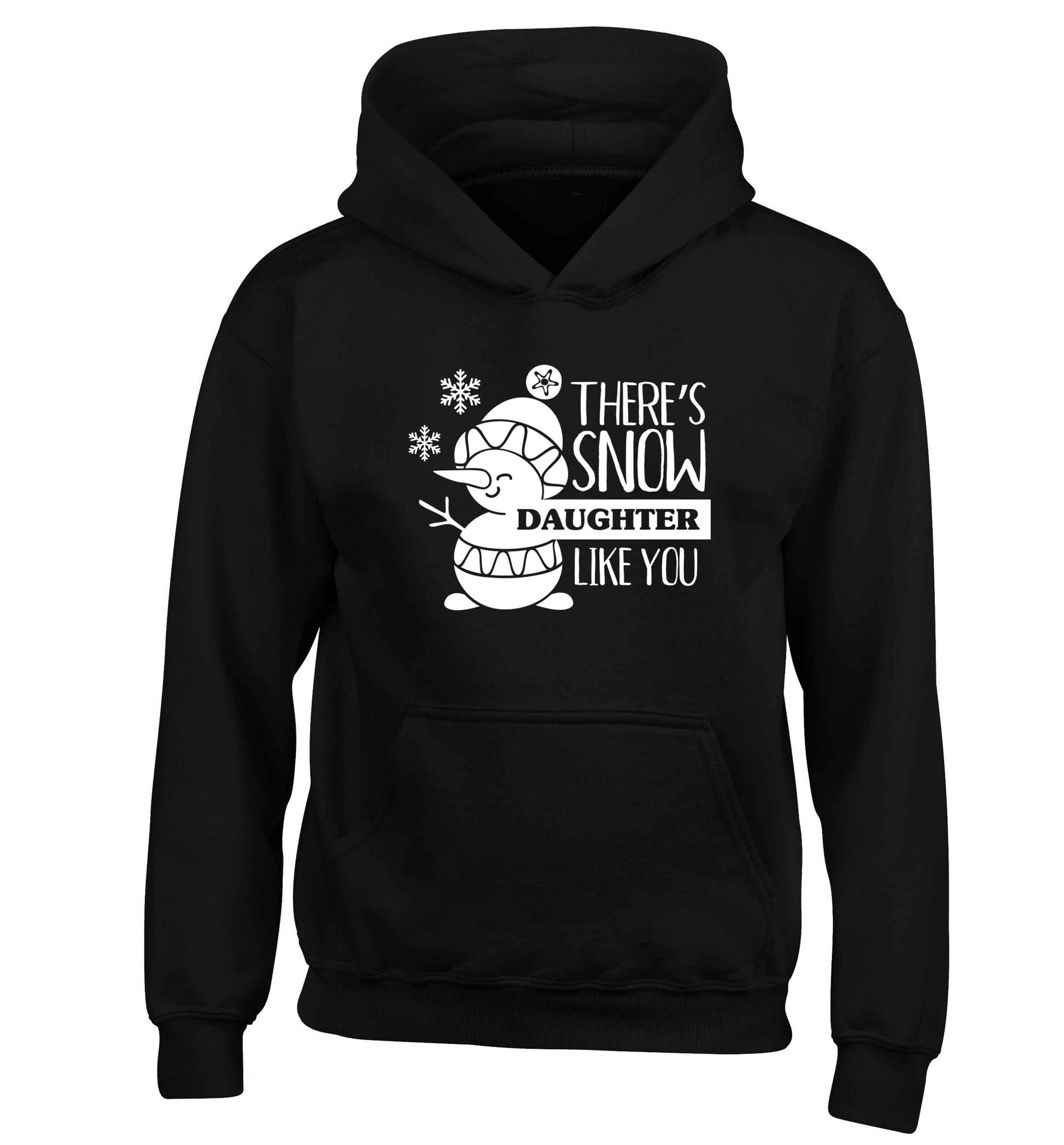There's snow daughter like you children's black hoodie 12-13 Years