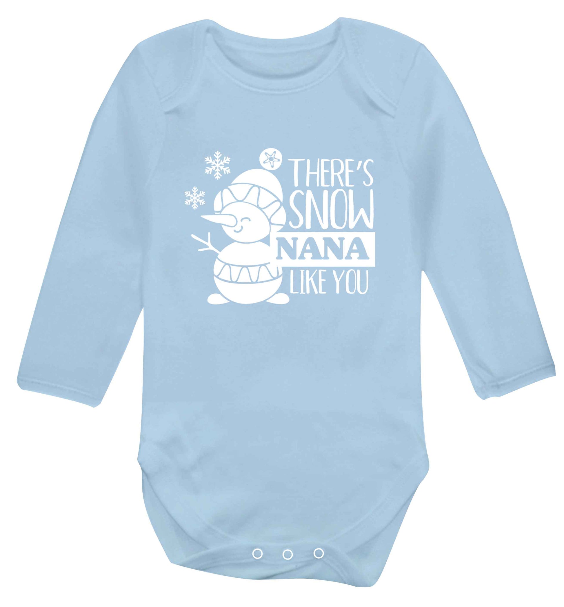 There's snow nana like you baby vest long sleeved pale blue 6-12 months