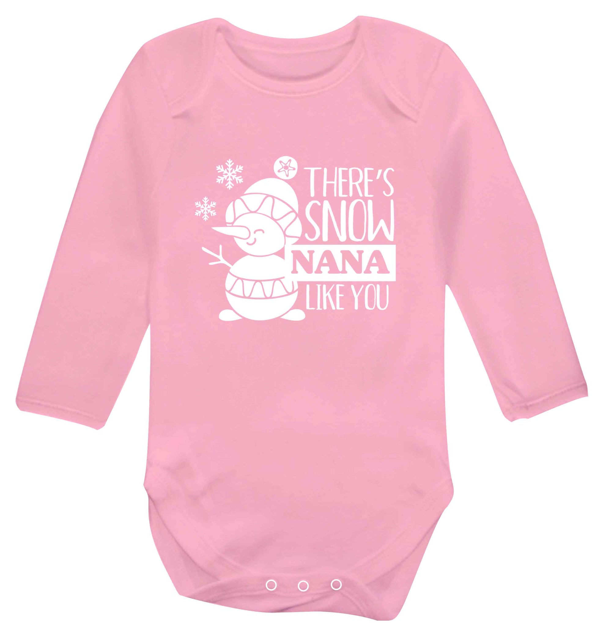 There's snow nana like you baby vest long sleeved pale pink 6-12 months