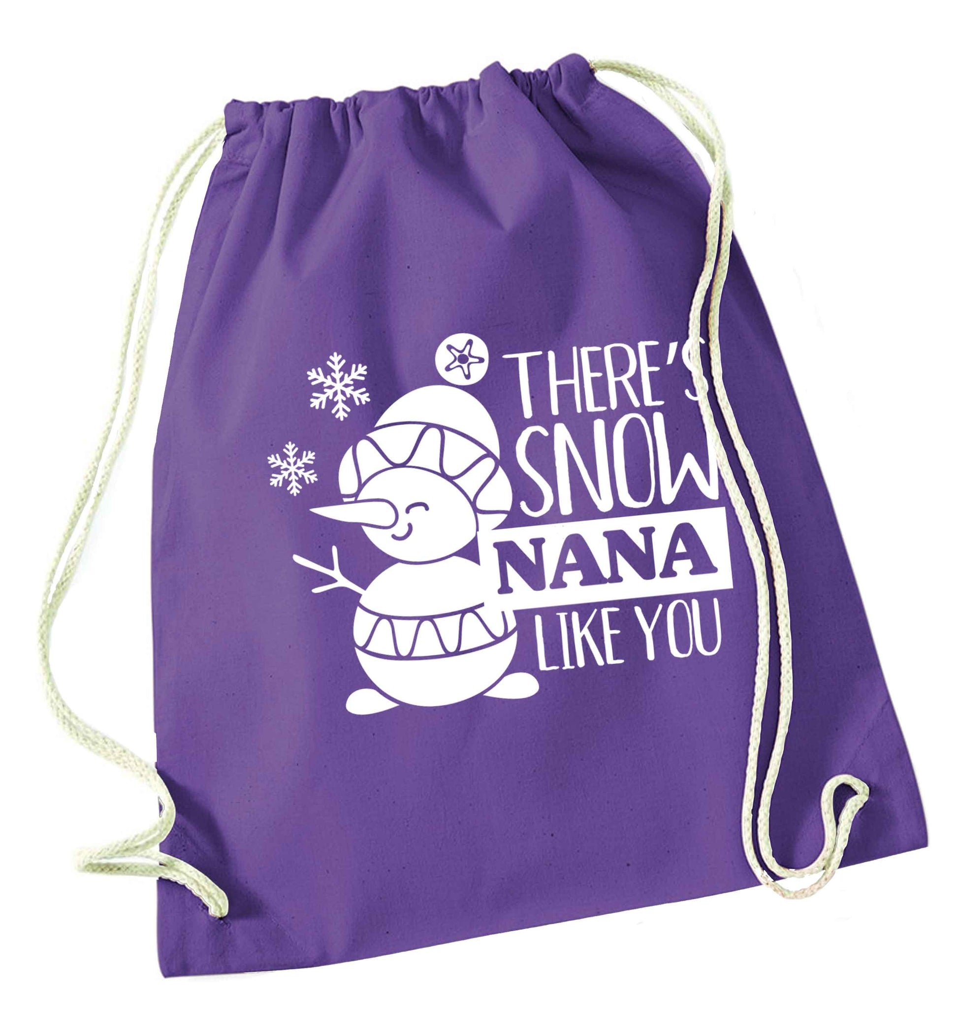 There's snow nana like you purple drawstring bag